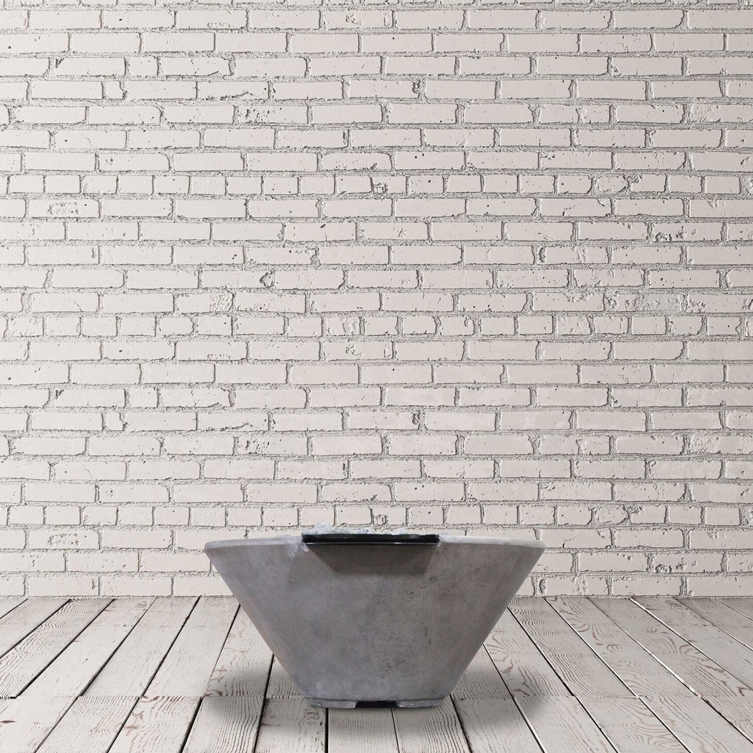 Prism Verona Natural Gas Match Lit Fire & Water Bowl - Natural Concrete Finish - Display thumbnail
