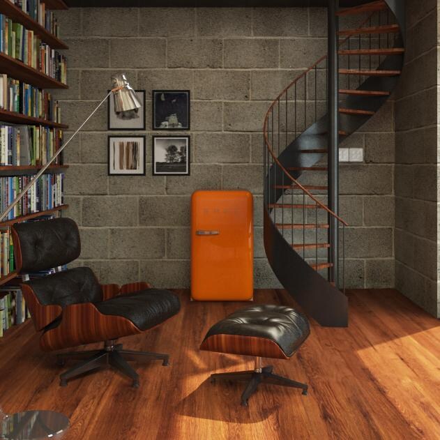 SMEG 1.5 Cu. Ft. Retro Style Orange Compact Refrigerator for Any Room of the Home - FAB5URO thumbnail