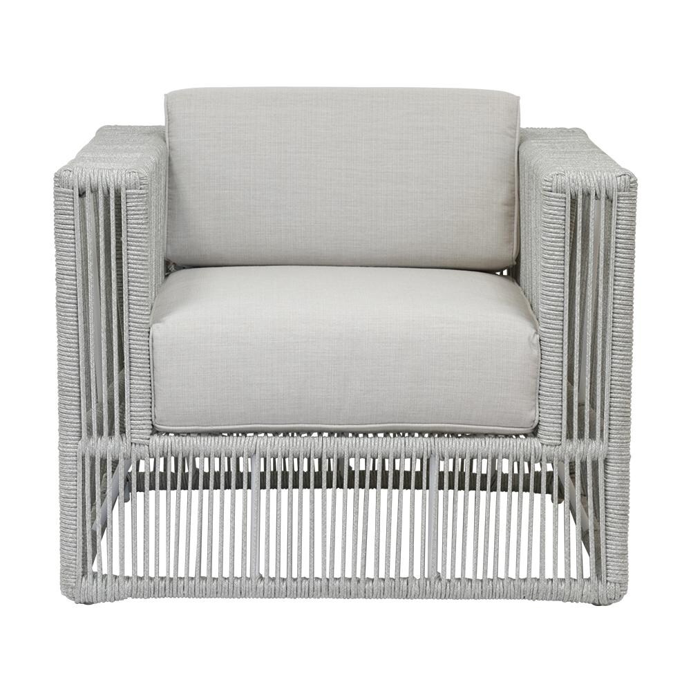 Sunset West - 4401-21-57005 - Miami Olefin Rope Patio Club Chair W/ Sunbrella Echo Ash Cushions - Front View thumbnail