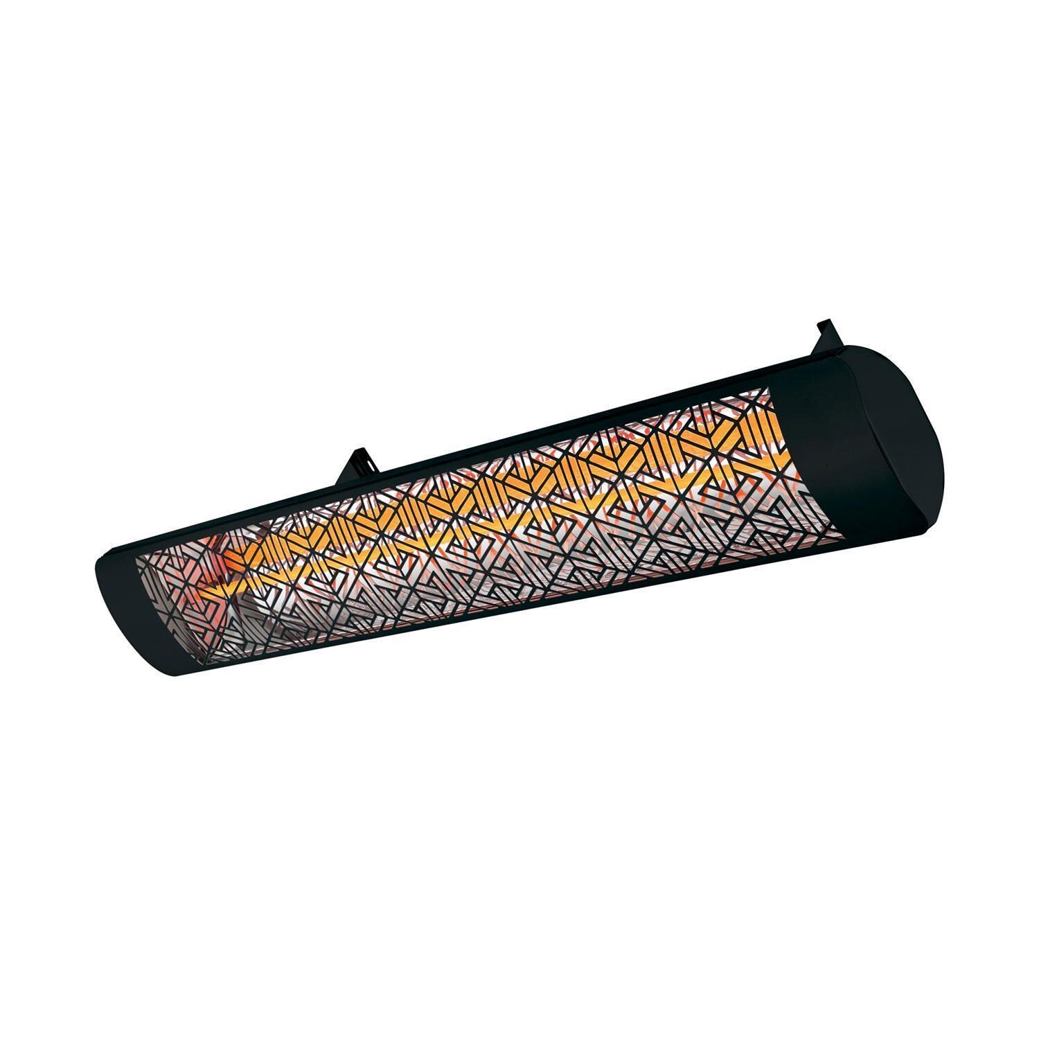 Eurofase EF30240B3 Mason Series 61 Inch 3000 Watt Single Element Marine Grade 240V Electric Patio Heater in Black - On - Side View - White Background thumbnail