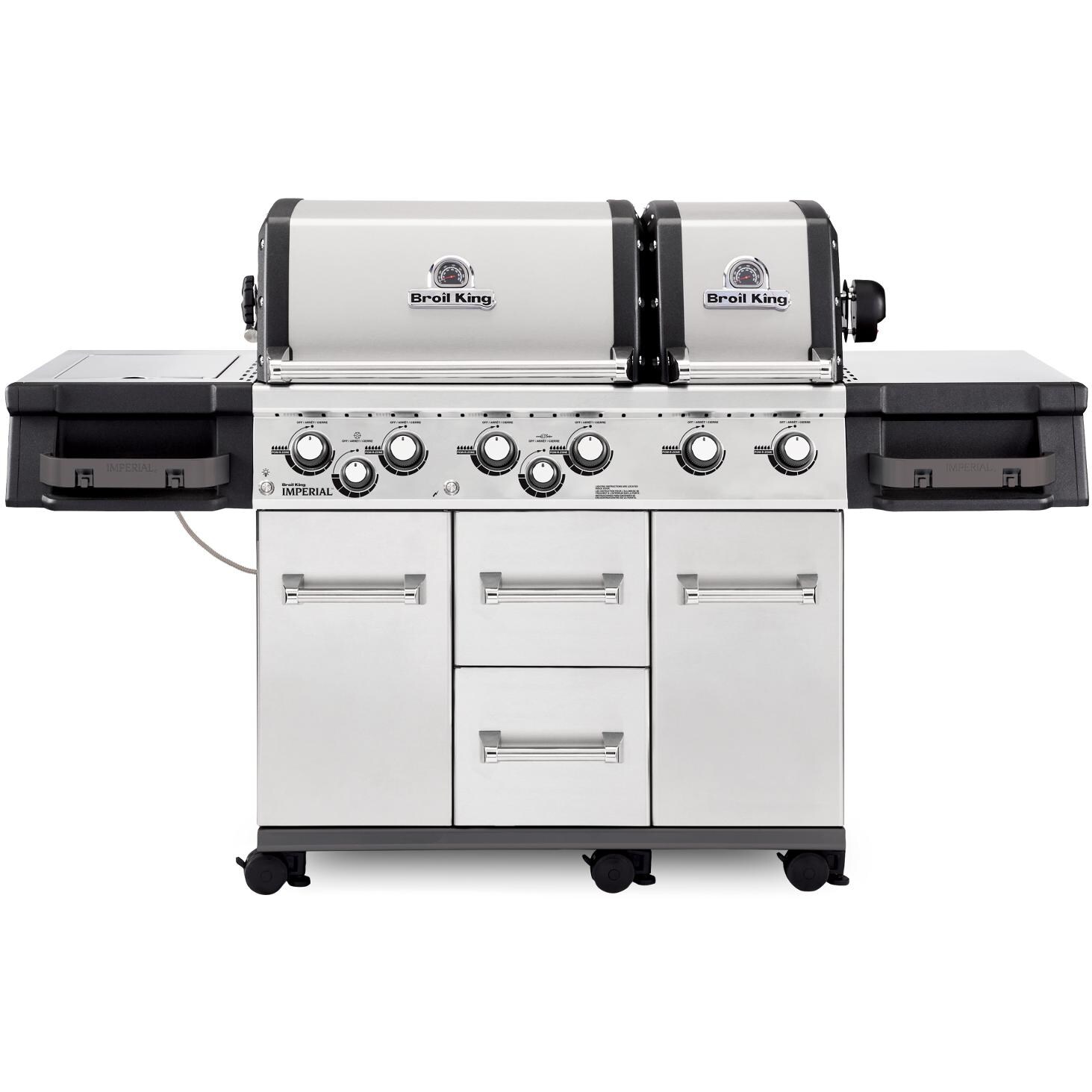 Broil King Imperial XLS 6-Burner Freestanding Propane Gas Grill With Rotisserie & Side Burner - Stainless Steel thumbnail
