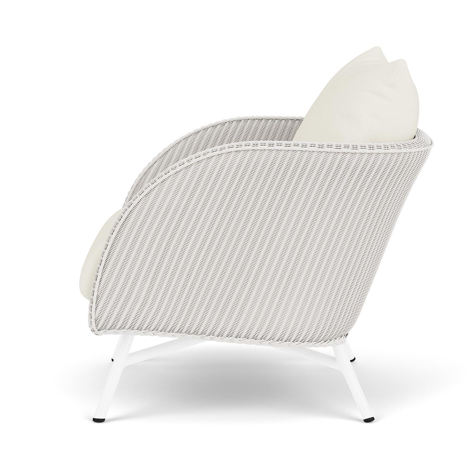 Lloyd Flanders Essence Lounge Chair W/Sailcloth Salt Fabric - White Finish - Side thumbnail