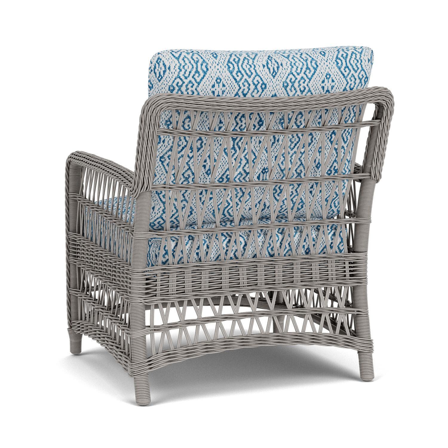 Lloyd Flanders Mackinac Lounge Chair in Putty Finish with Aman Capri Fabric - Rear Left thumbnail
