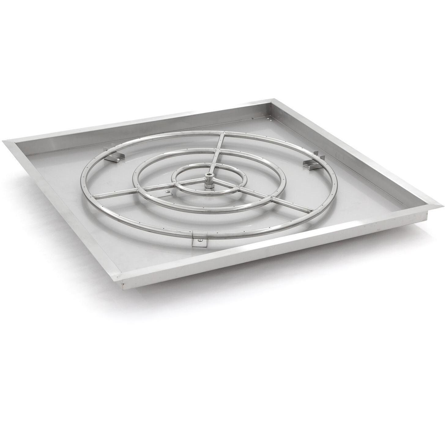 BBQGuys Signature 36-Inch Square Drop-In Pan With 30-Inch Natural Gas Ring Burner