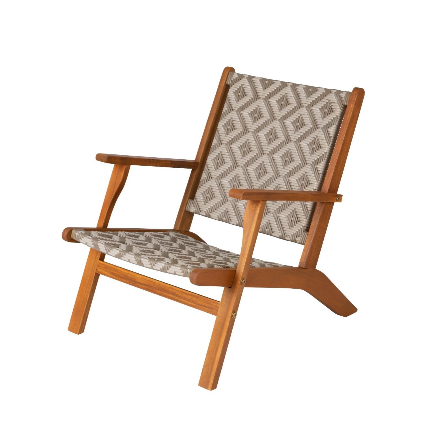 Crewview Outdoor Chair w/ All Weather Wicker Weave by Ultimate Patio - White Background thumbnail
