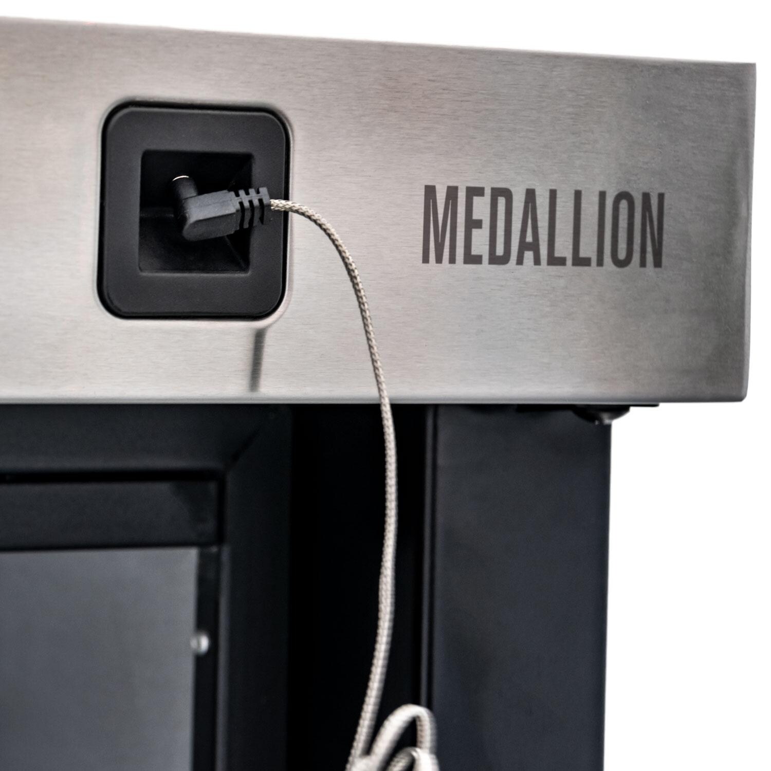 Char-Broil 463246619 Modular Kitchen Electric Smoker - Meat Probe Plugged Into Smoker thumbnail