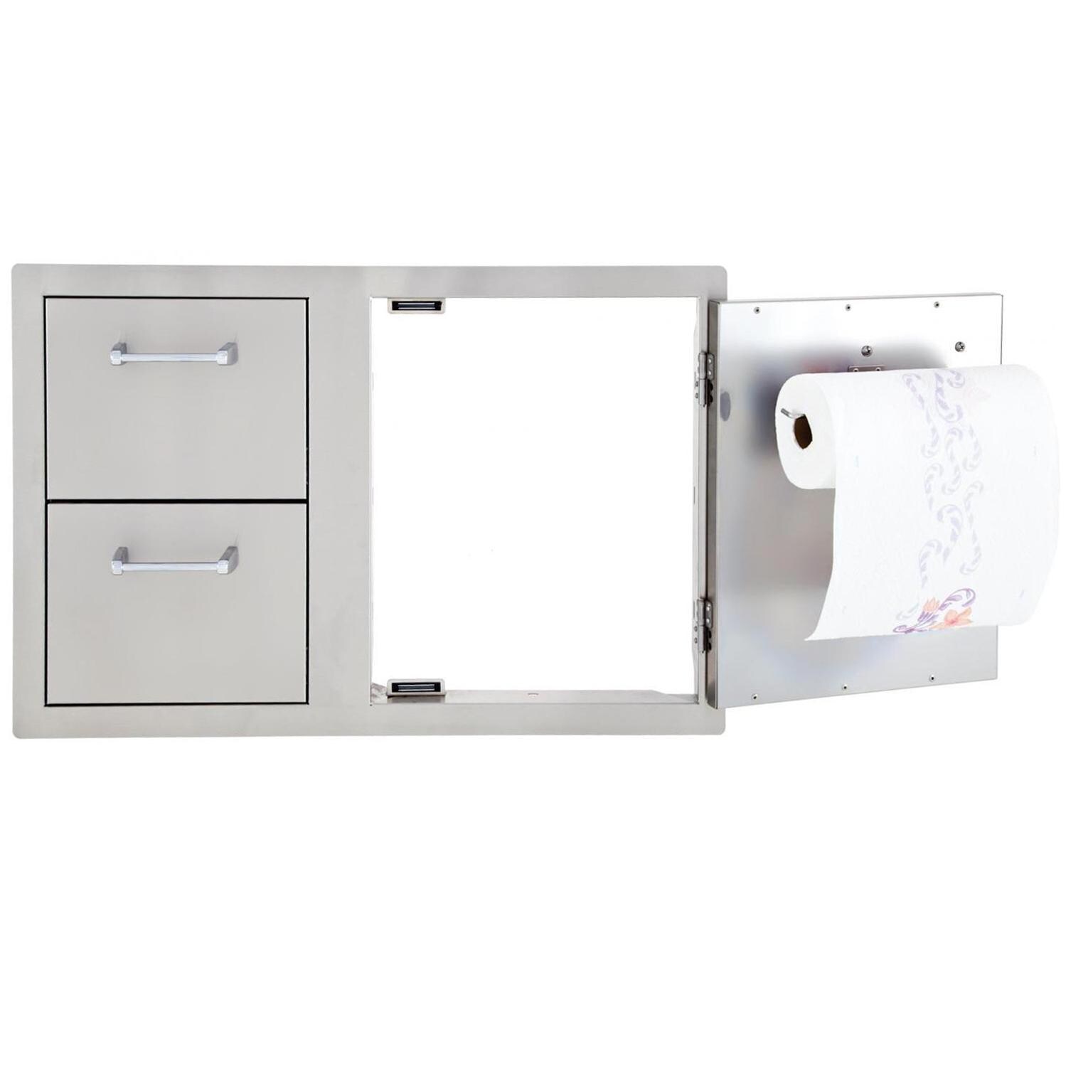 Lion 33-Inch Access Door & Double Drawer Combo - Open w/ Paper Towel Holder thumbnail