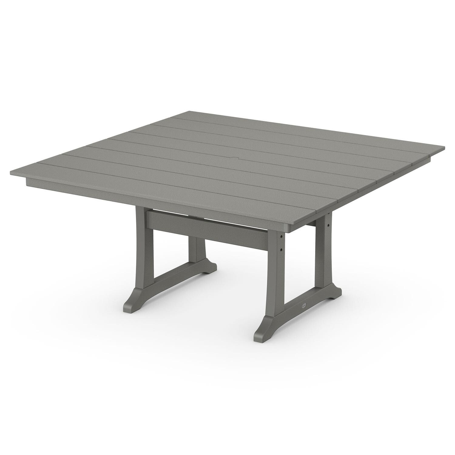 POLYWOOD 59-Inch Farmhouse Trestle Dining Table - Slate Grey thumbnail