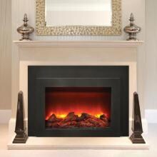 Sierra Flame by Amantii Deep 30-Inch Electric Fireplace with Black Steel Surround - INS-FM-30 image