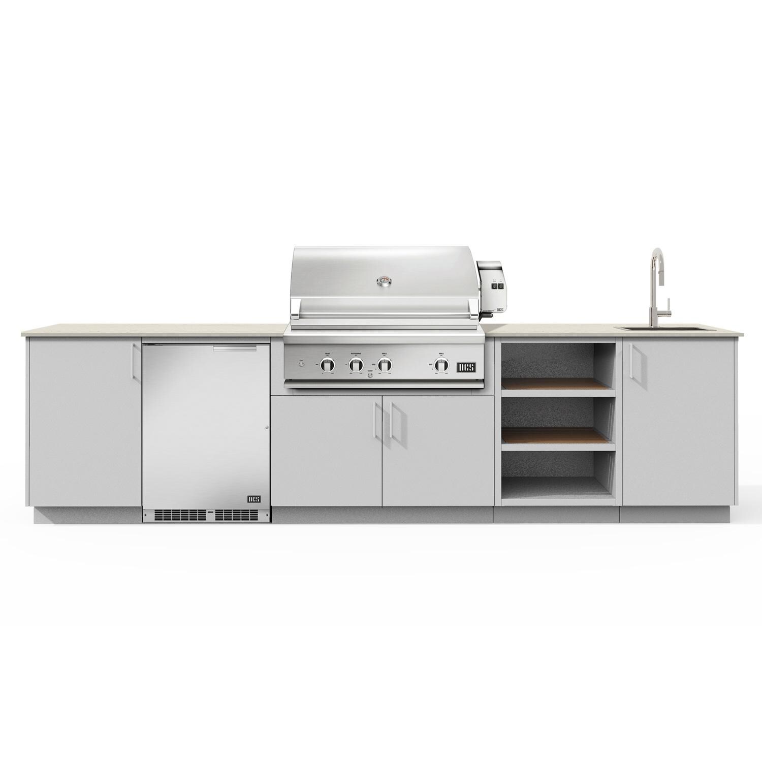 Urban Bonfire B-Breeze-36-DCS-Danae-Chantilly Breeze 36 Outdoor Kitchen w/ DCS Propane Grill, Sink, Refrigerator, Danae Countertop & Chantilly Finish thumbnail