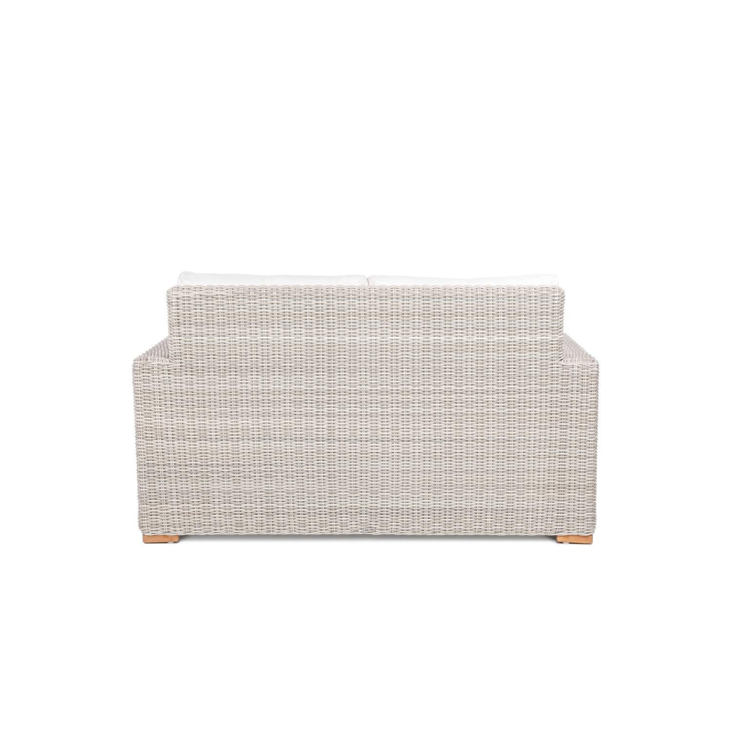 Teak + Table Oyster Bay Loveseat in Granite - Back - White Background thumbnail