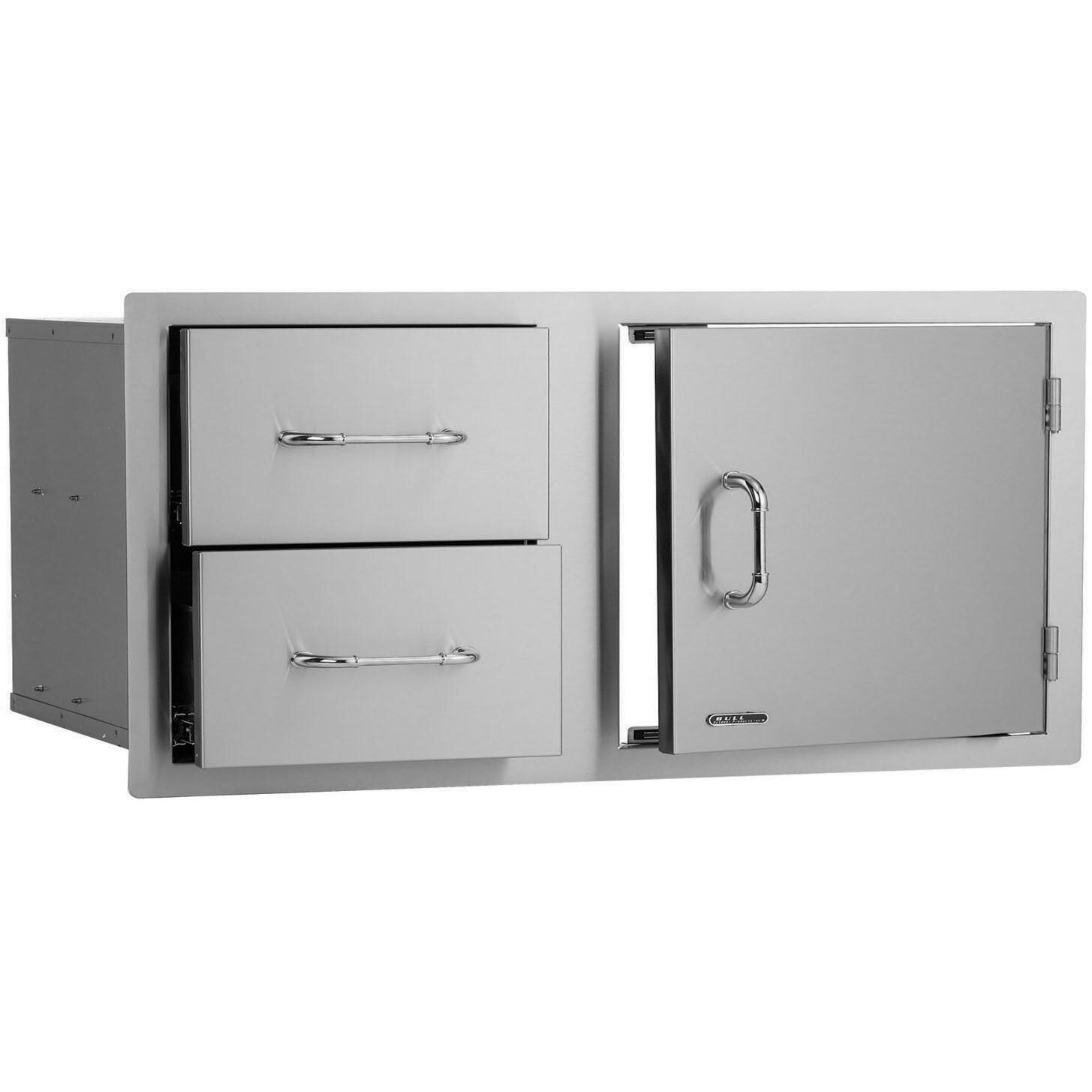 Bull 55875 38-Inch Stainless Steel Access Door & Double Drawer Combo - White Background thumbnail