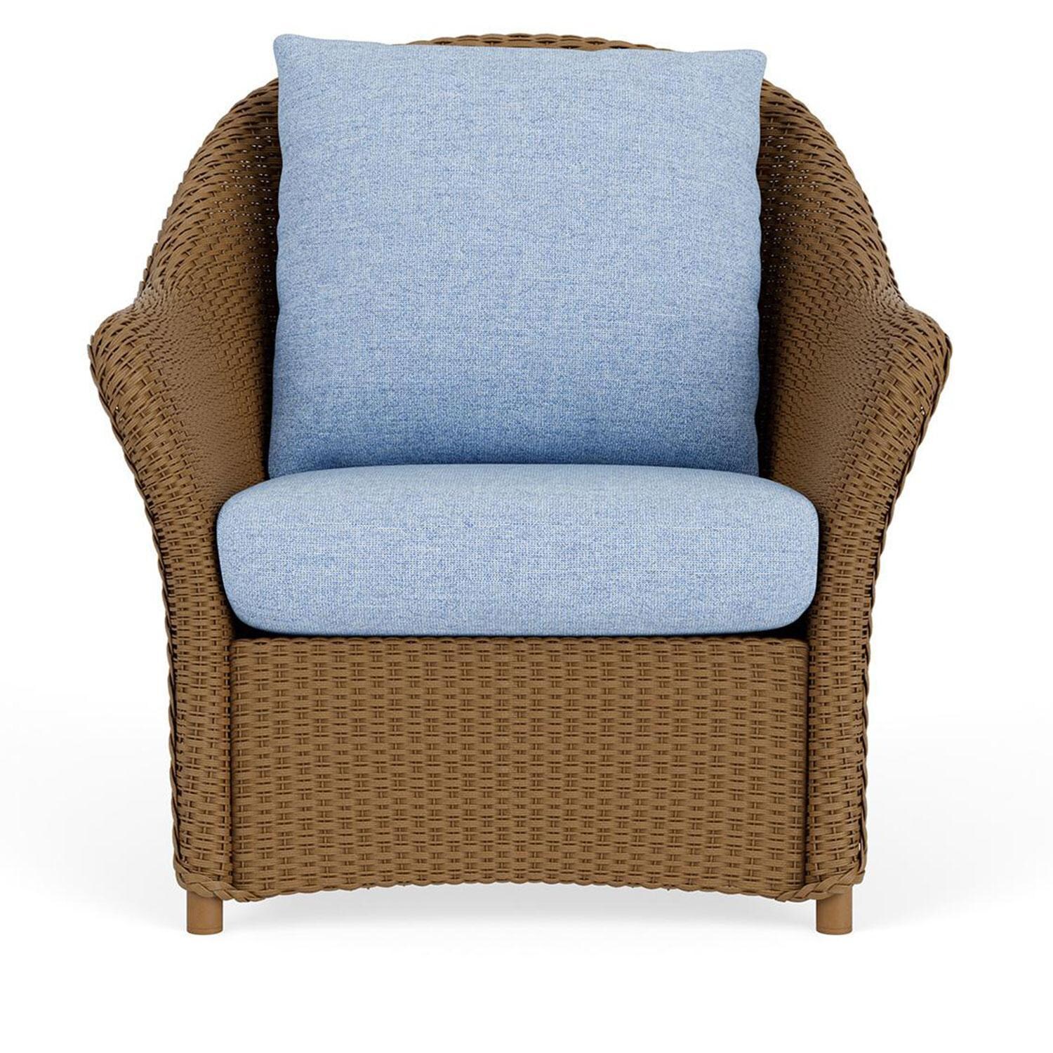 Lloyd Flanders Weekend Retreat Lounge Chair in Hickory Finish W/ Demo Skyway Fabric thumbnail