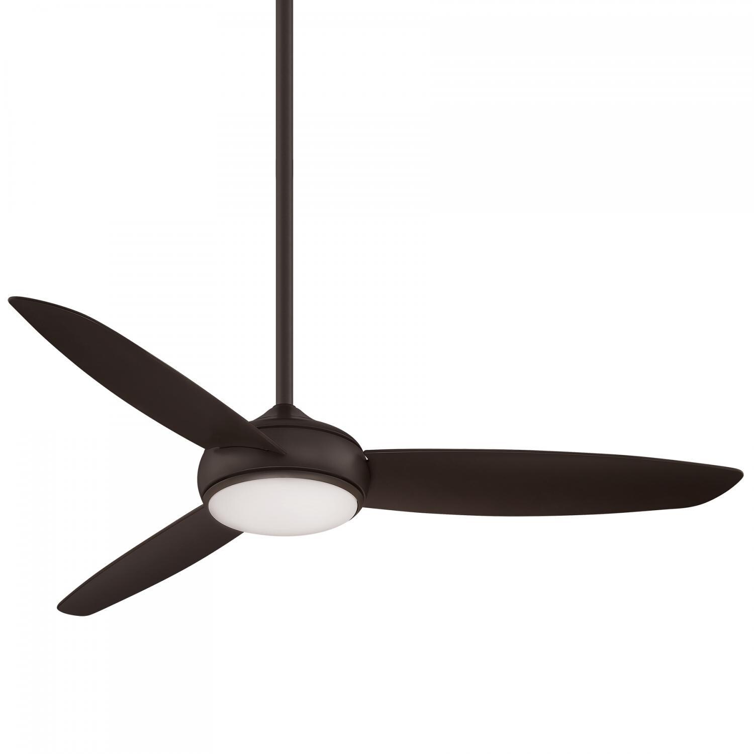 Minka-Aire Concept IV 54-Inch 3-Blade LED Smart Ceiling Fan in Oil Rubbed Bronze Finish W/ Oil Rubbed Bronze Blades & Etched Opal Glass - F465L-ORB