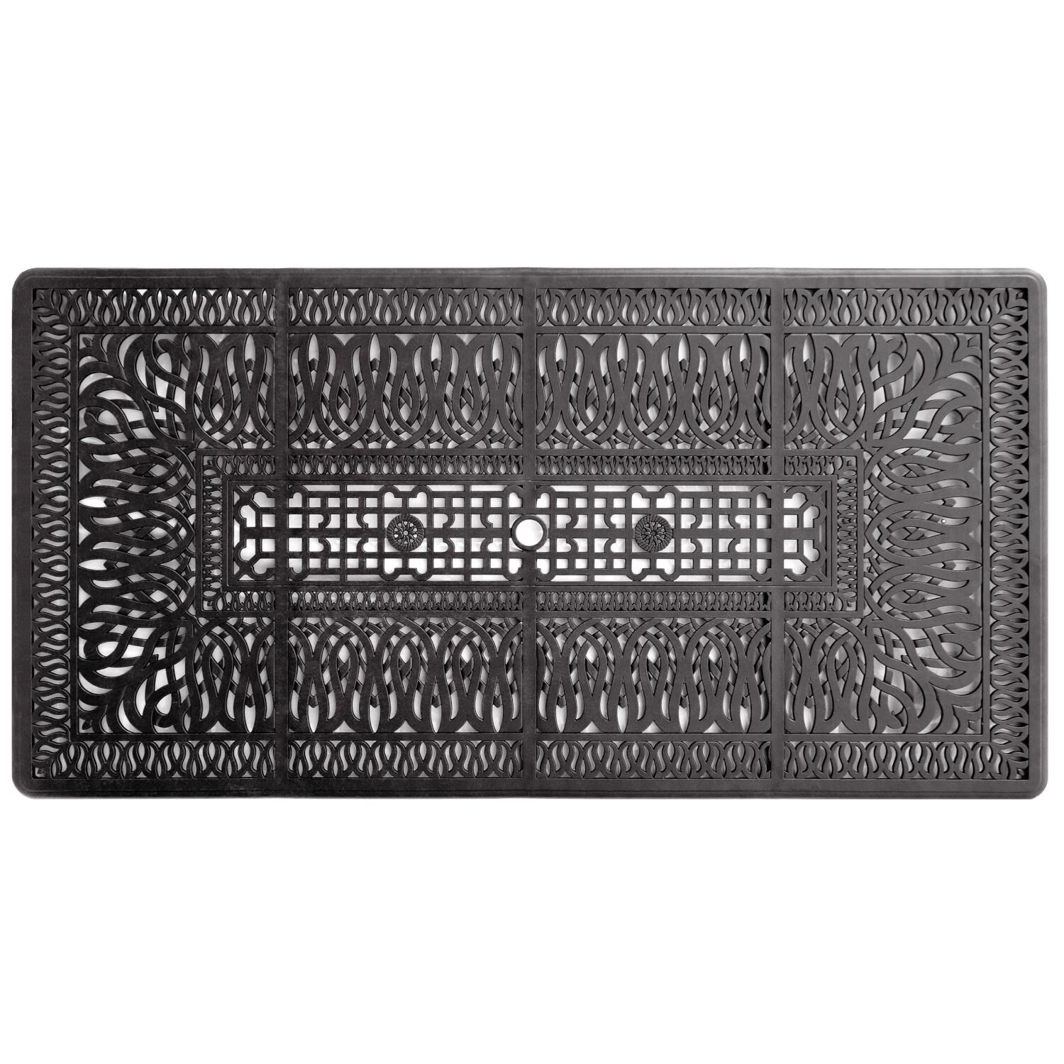 Darlee DL2052-9PC-707XLD Santa Monica 9 Piece Cast Aluminum Patio Dining Arm Chair Set W/ 84 X 42 Inch Rectangular Table & Sesame Cushions - Table Detail thumbnail