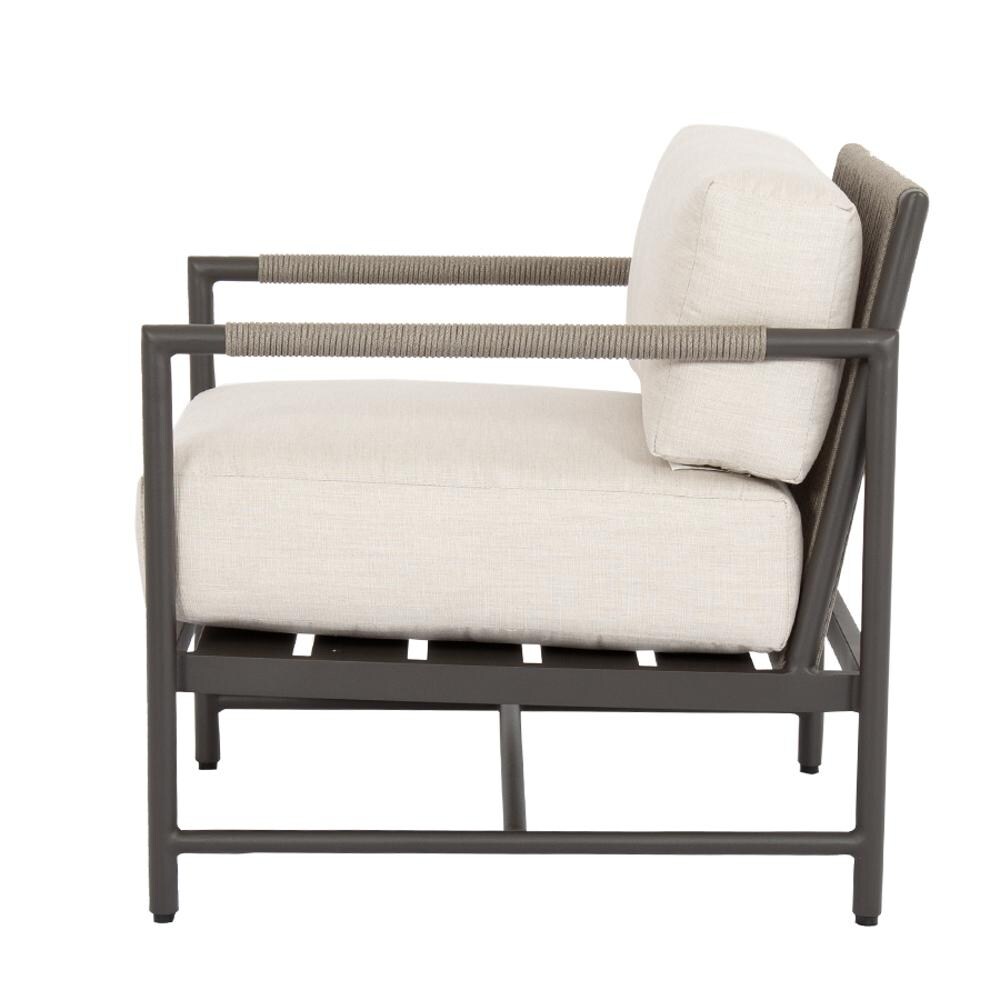Sunset West - 4601-21-57005 - Pietra Rope & Aluminum Patio Club Chair W/ Sunbrella Echo Ash Cushions - Side View thumbnail