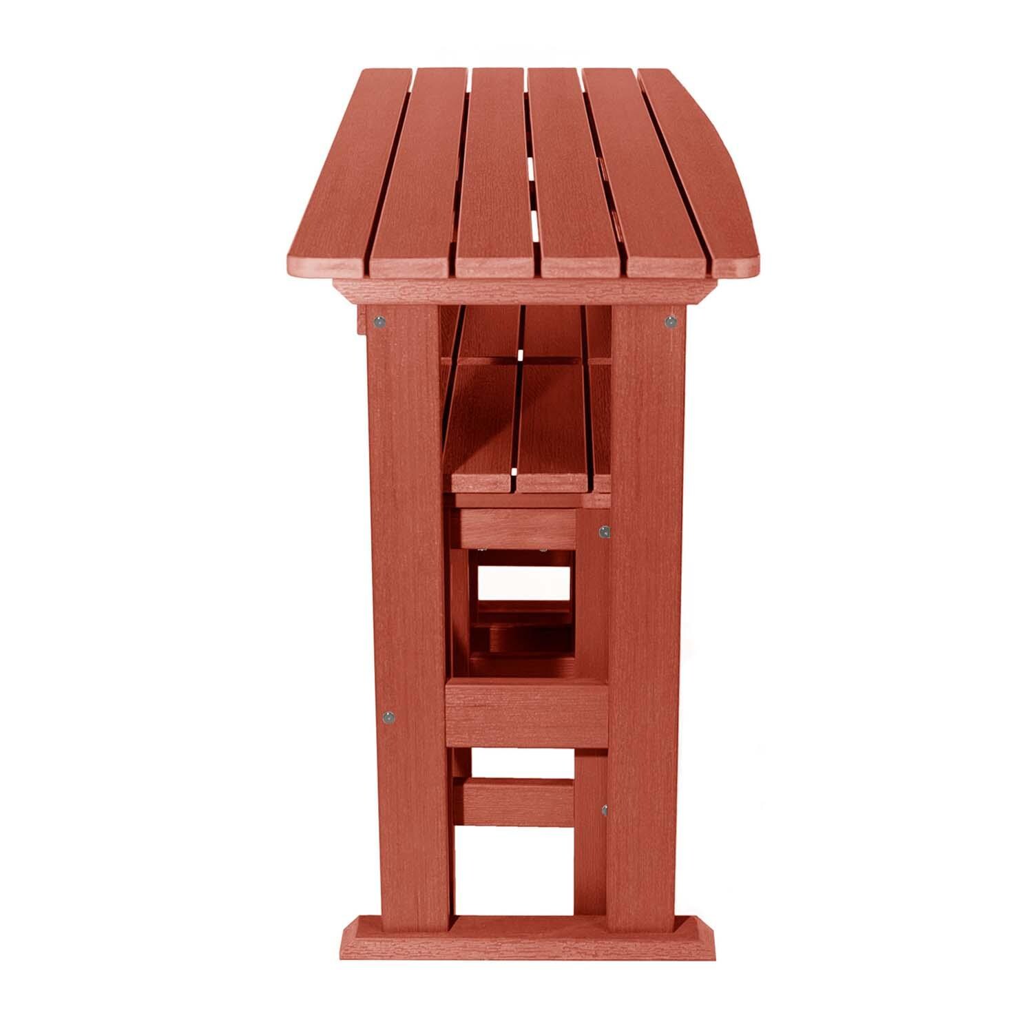 Hart Lane 3 Pc Recycled Plastic Counter Height Dining Set in Rustic Red By Lakeview - Side View - White Background thumbnail