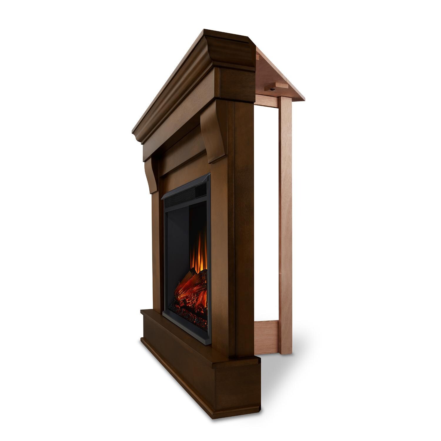 Real Flame - 5950E-E - Chateau 40-Inch Corner Electric Fireplace With Mantel - Espresso - Side View thumbnail