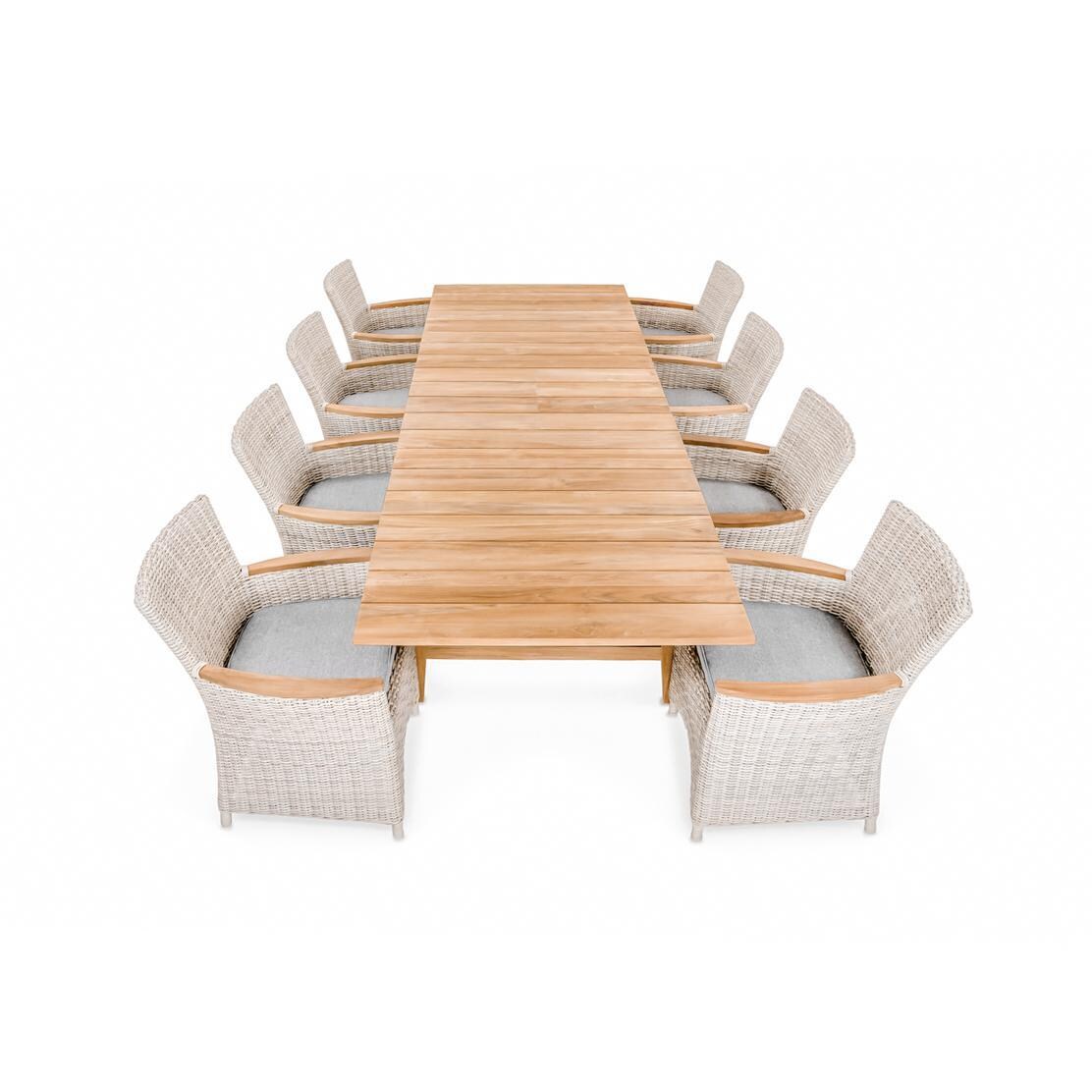 Oyster Bay/Capri Expansion 9 Piece Dining Set By Teak + Table