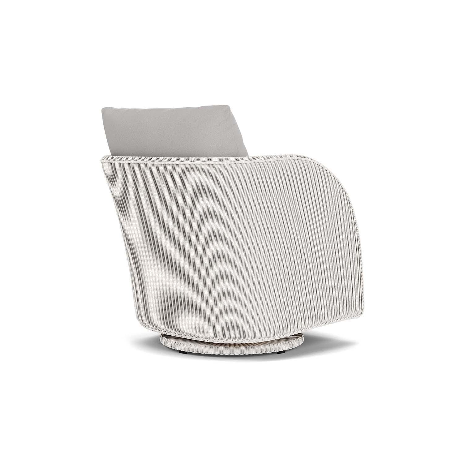 Lloyd Flanders Essence Swivel Glider Lounge Chair W/Tundra Dove Fabric - White Finish - Back Right thumbnail