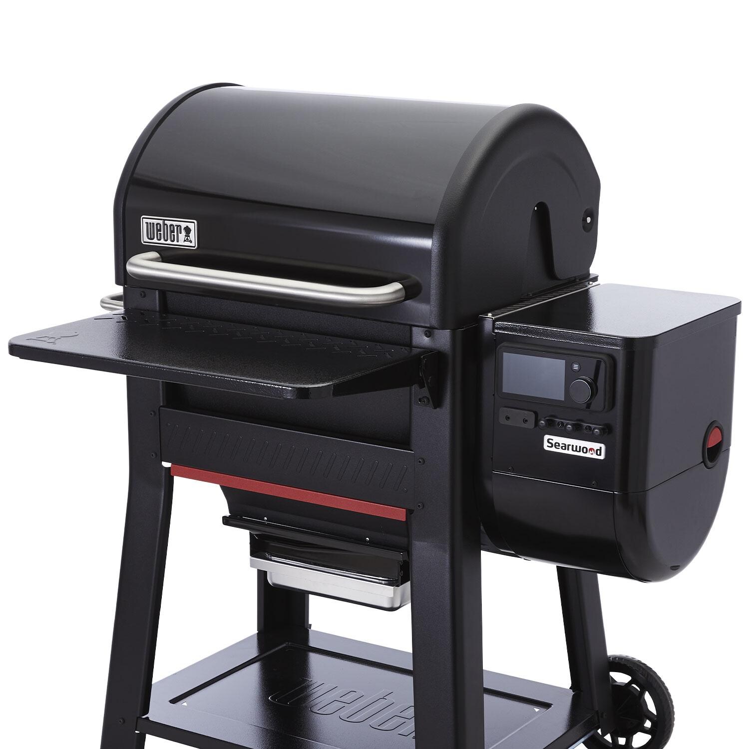 Weber 3400108 Pellet Folding Front Table for Searwood 600 Pellet Grill - Attached W/ Lid Closed - White Background thumbnail