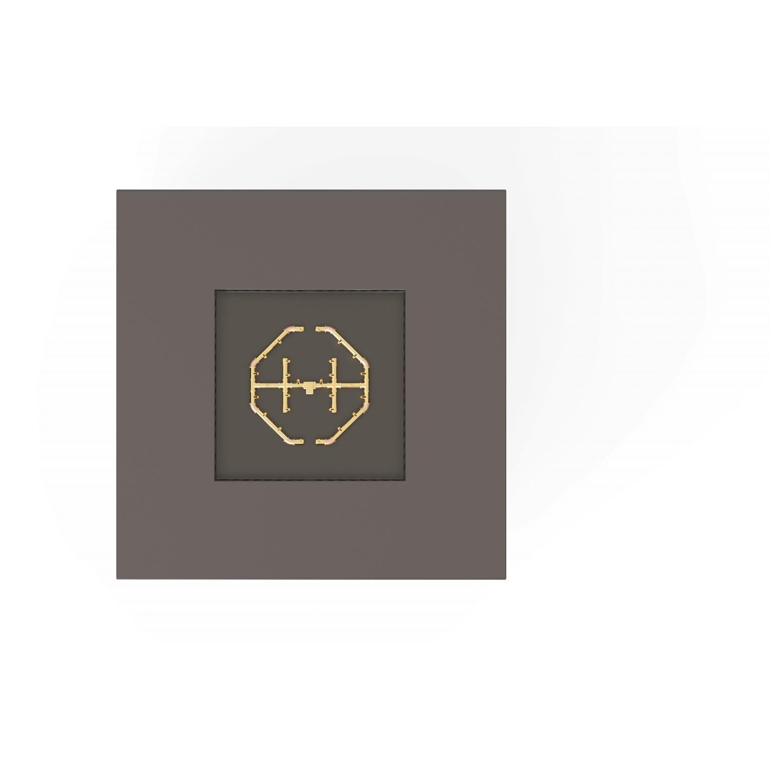 AON 56 Inch Square Powder Coated Steel Propane Fire Pit Table W/ Mercury Ignition in Charcoal By Warming Trends - Top View - White Background thumbnail