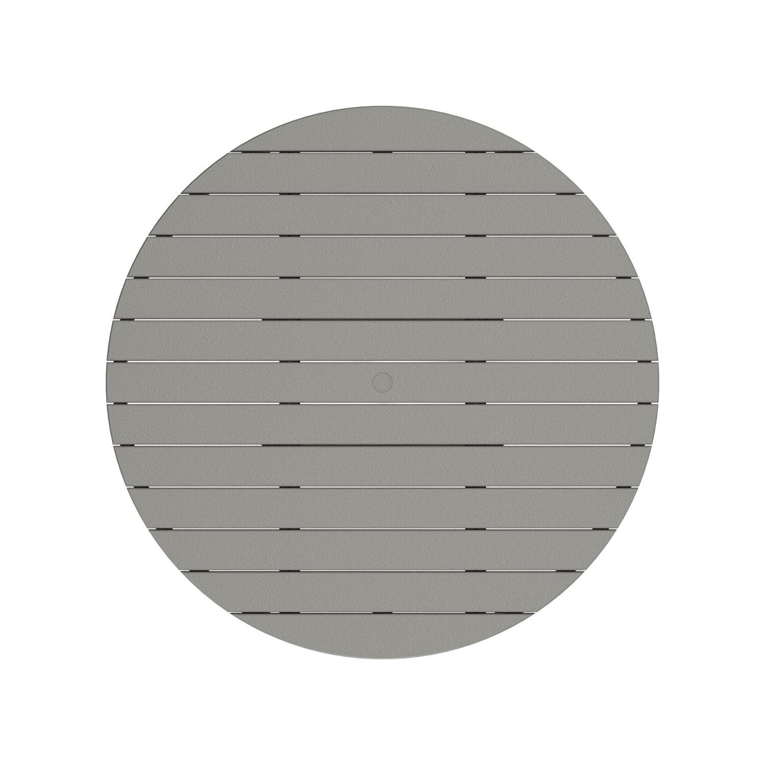 POLYWOOD La Casa Cafe Slate Grey 5 Piece Round Farmhouse Arm Chair Dining Set - Table Top thumbnail