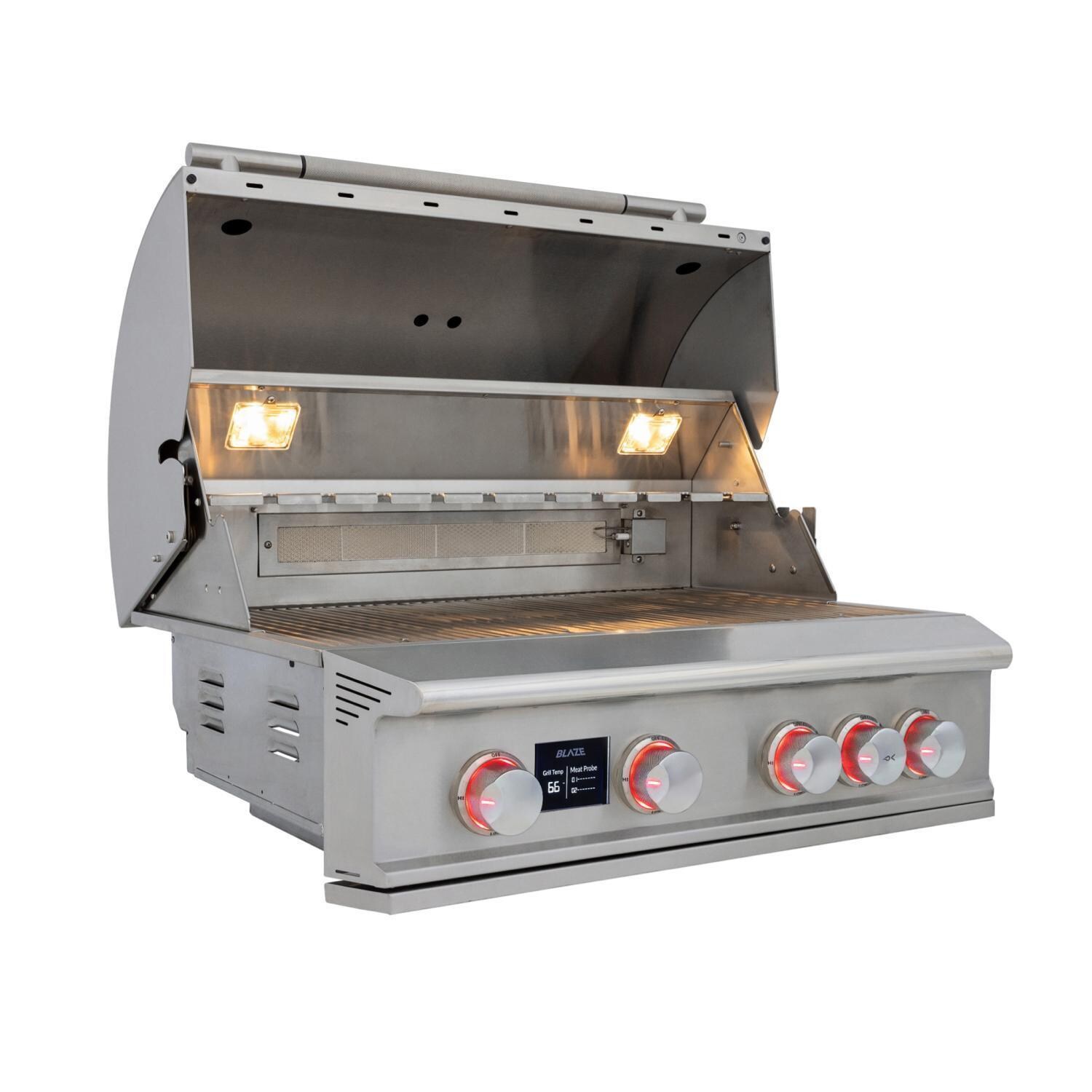 Blaze BLZ-4LTEPRO-LP Propane Grill - Hood Open - White Background thumbnail