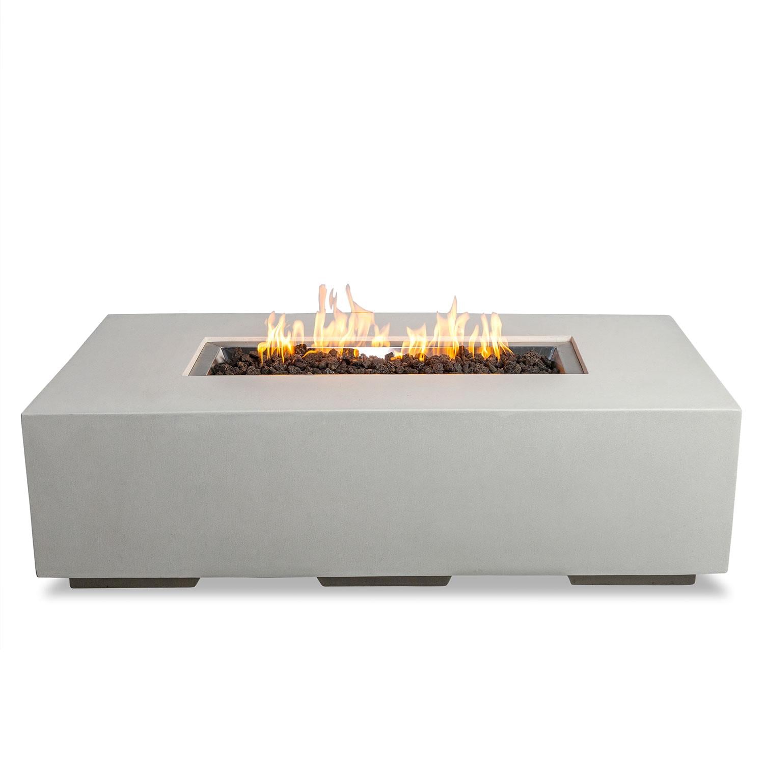 Glenwood 55-in Rectangular Concrete Natural Gas Fire Pit in White by Lakeview Outdoor Designs