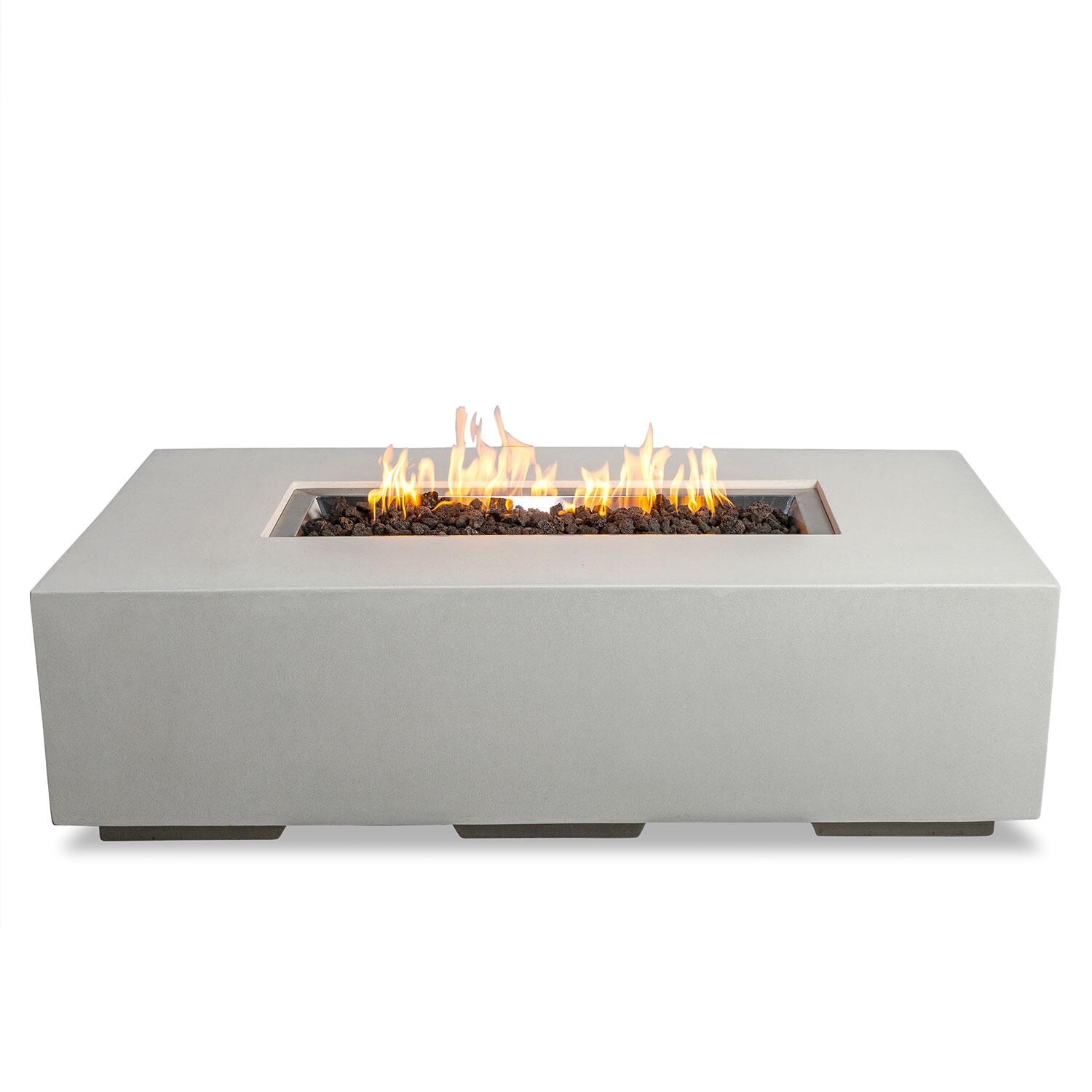 Glenwood 55-in Rectangular Concrete Natural Gas Fire Pit in White by Lakeview Outdoor Designs - White Background thumbnail