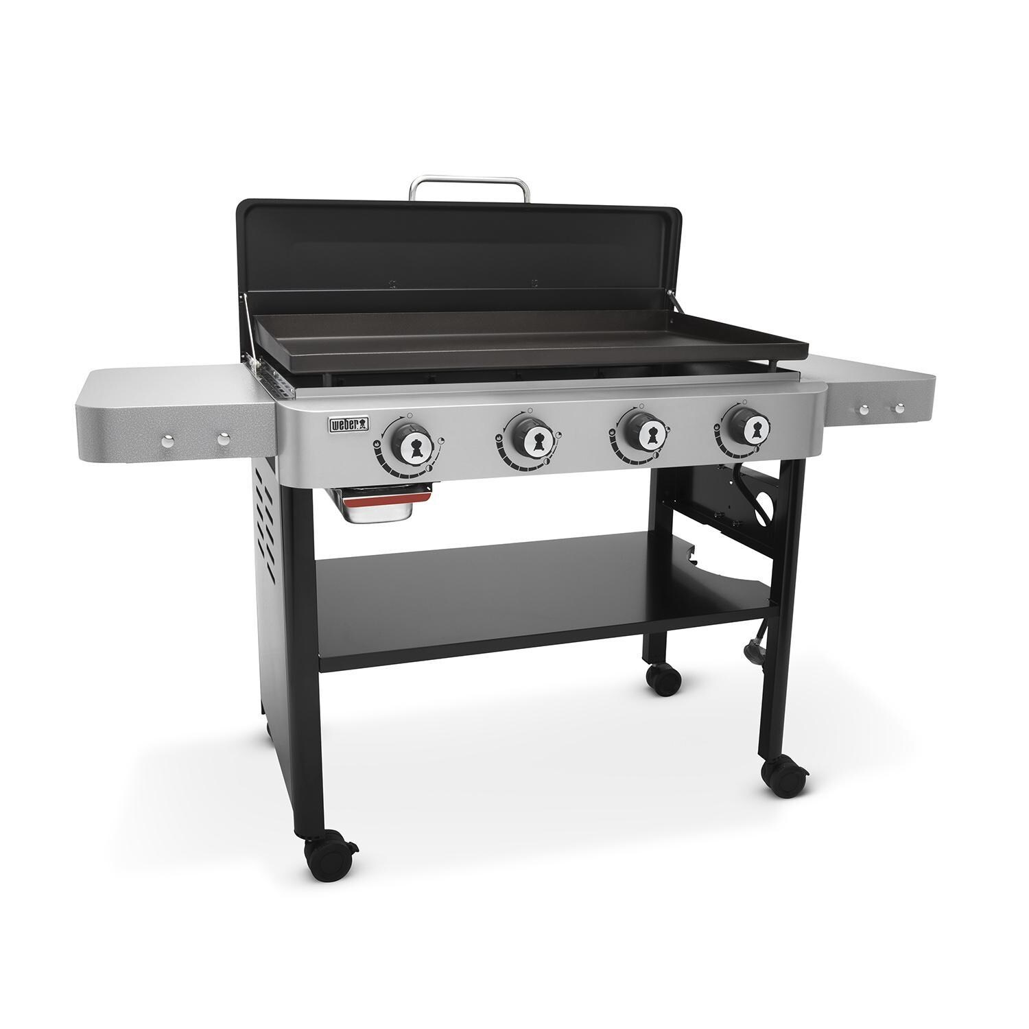 Weber 44310401 36-Inch Propane Griddle - Angled Left - Hood Open thumbnail