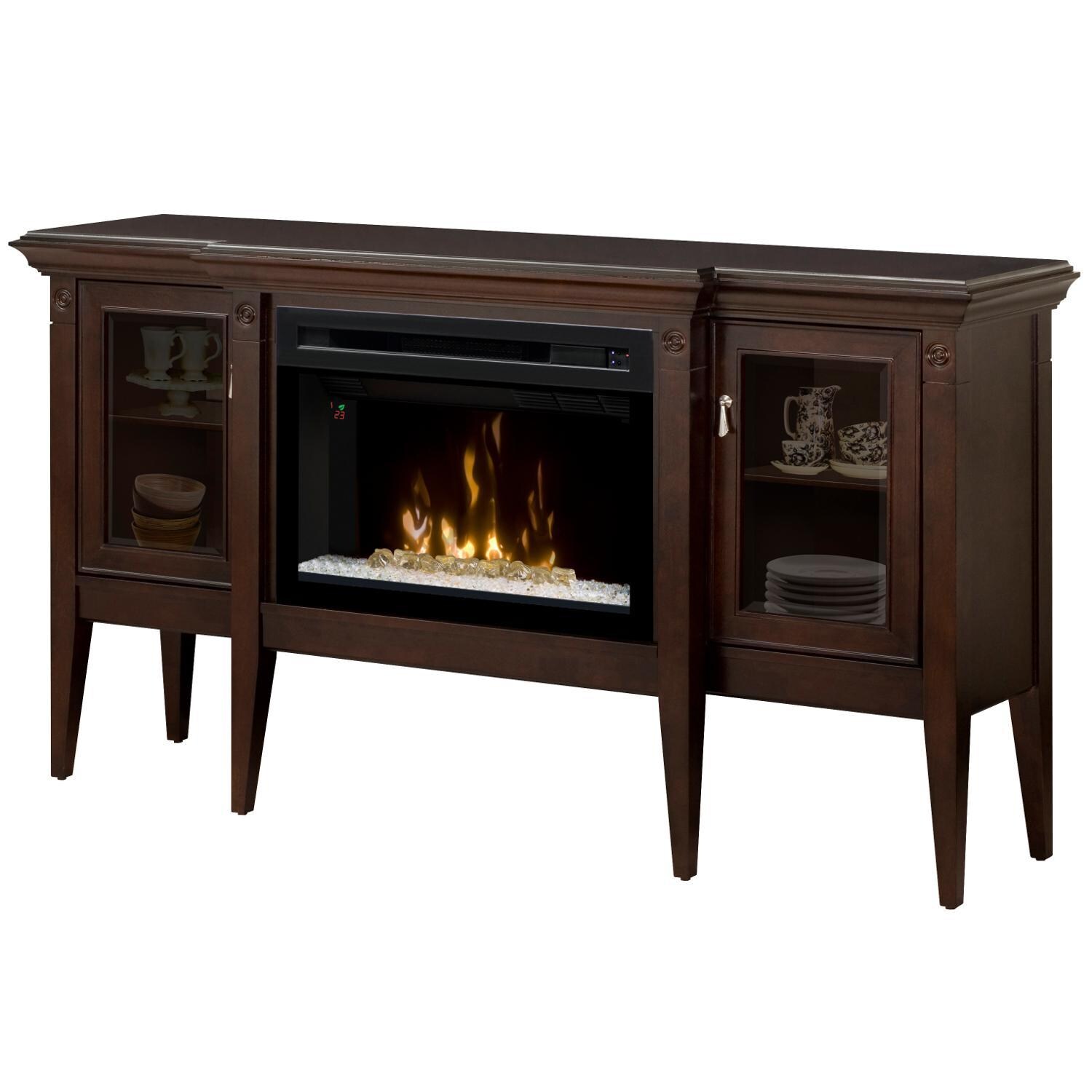 Dimplex - GDS25HG-1253E - Upton 64-Inch Electric Fireplace & Mantel - Acrylic Ice Embers - Espresso image