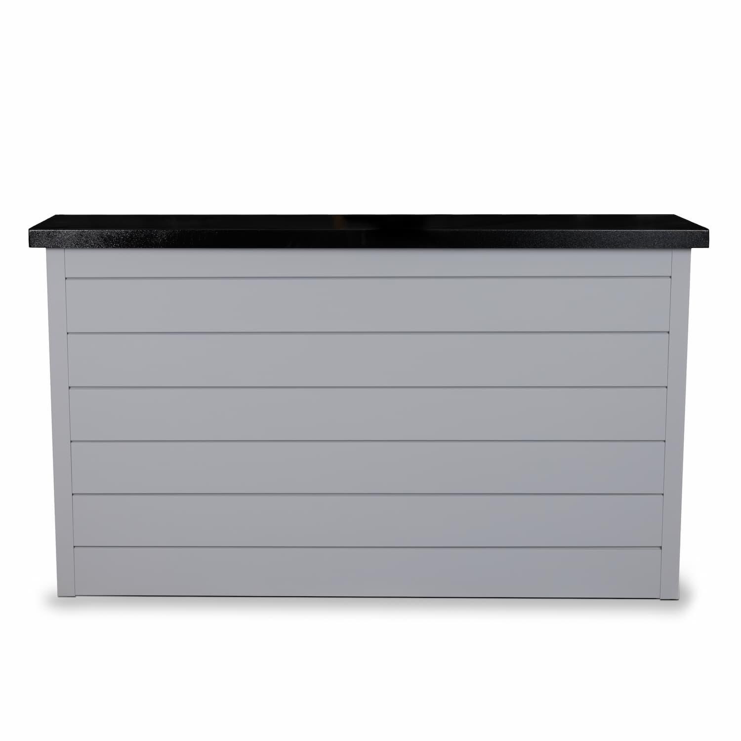 BBQGuys Signature 72 Inch 360 Degree Swivel Outdoor TV Lift Cabinet | Pebble Brook w/ Black Aluminum