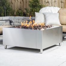 Lakeview Outdoor Designs 42-Inch Stainless Steel Square Fire Pit - Natural Gas image