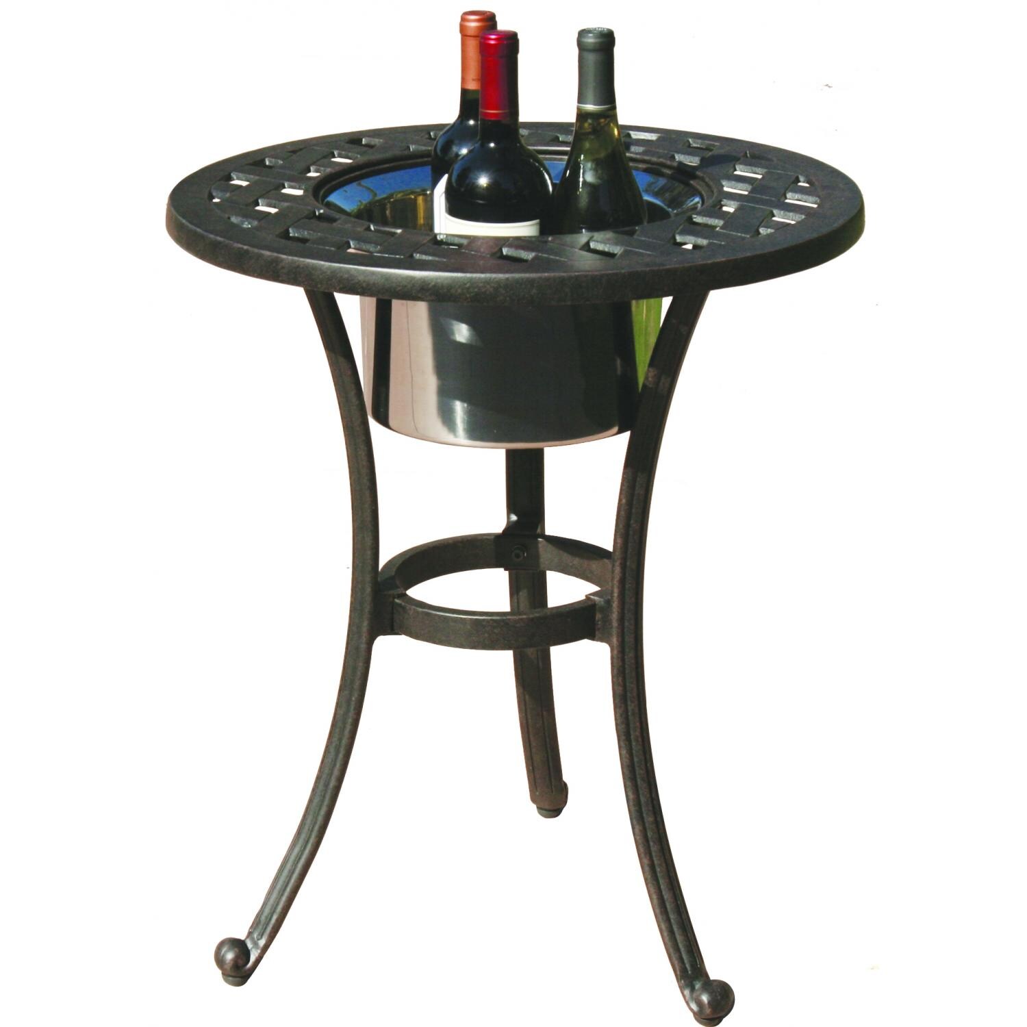 Darlee Series Patio End Table With Ice Bucket Insert - Open thumbnail