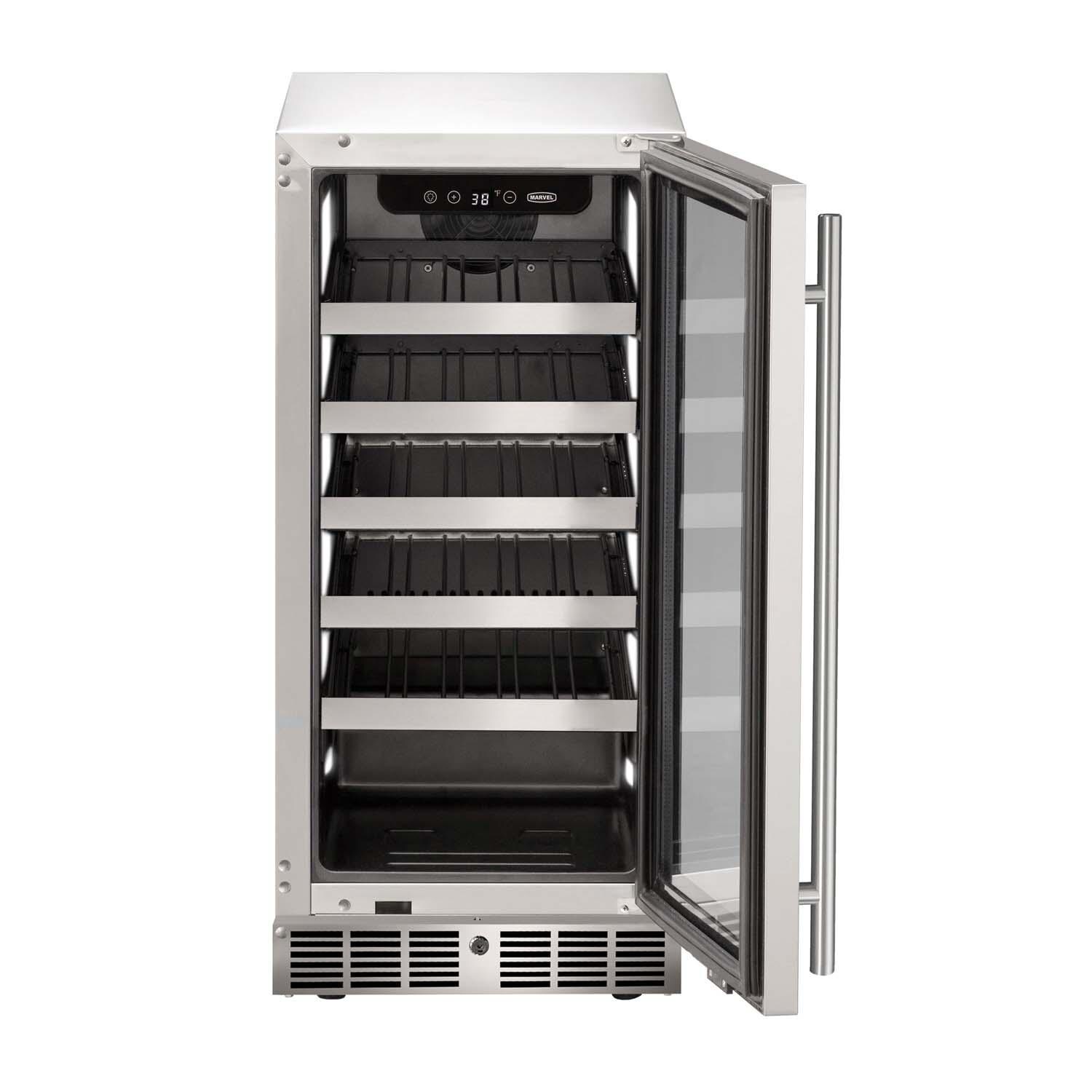Marvel MRWC215-SG31A 15-in 3 Cu. Ft. Wine Refrigerator - Door Open - White Background thumbnail