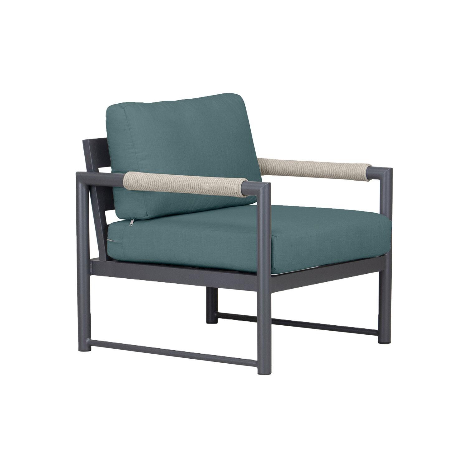 Lakeview AVEBAY-SL-PG-CC-CL Avenue Bay Slate/Pebble Gray Club Chair - Cast Lagoon - Angled - White Background thumbnail