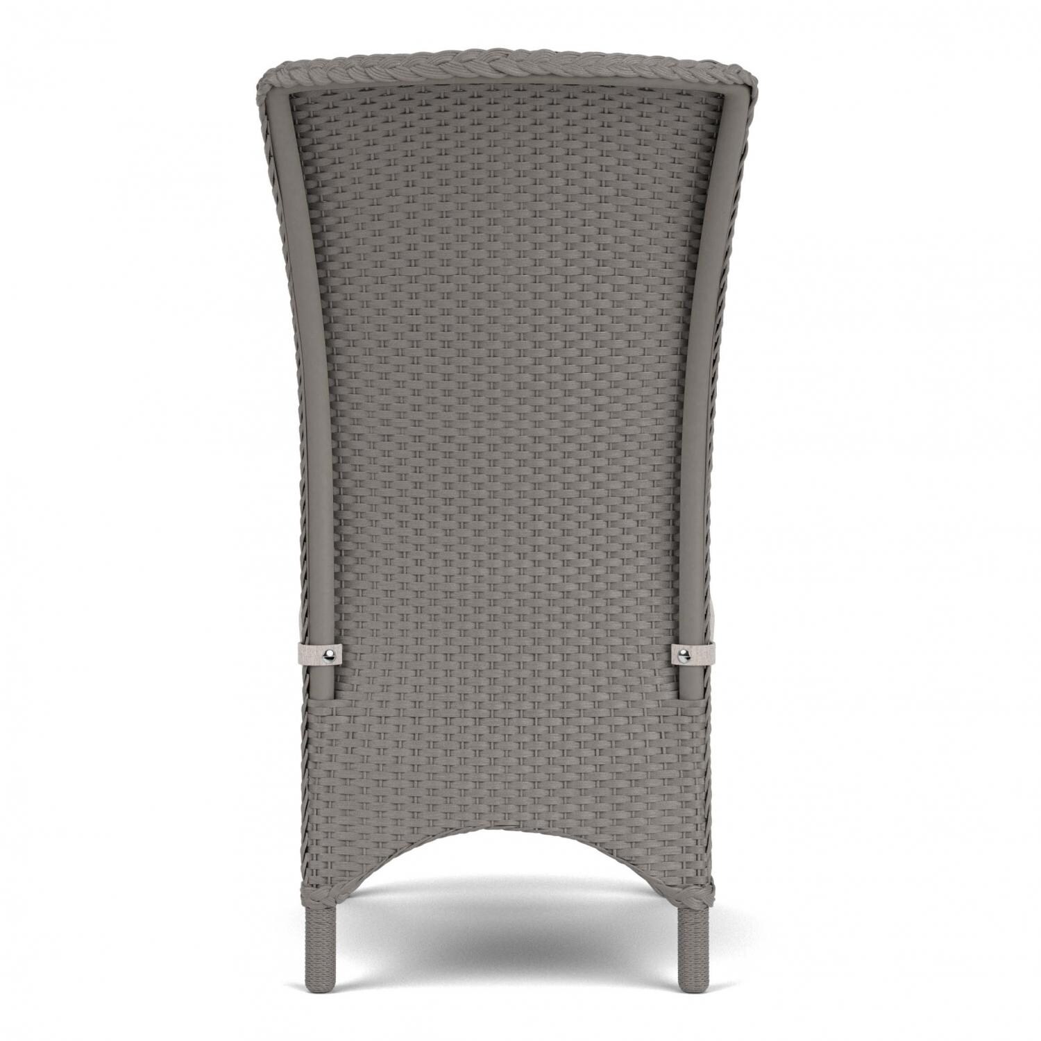 Lloyd Flanders Mandalay Armless Dining Chair in Pewter Finish with Sailcloth Salt Fabric - Back thumbnail