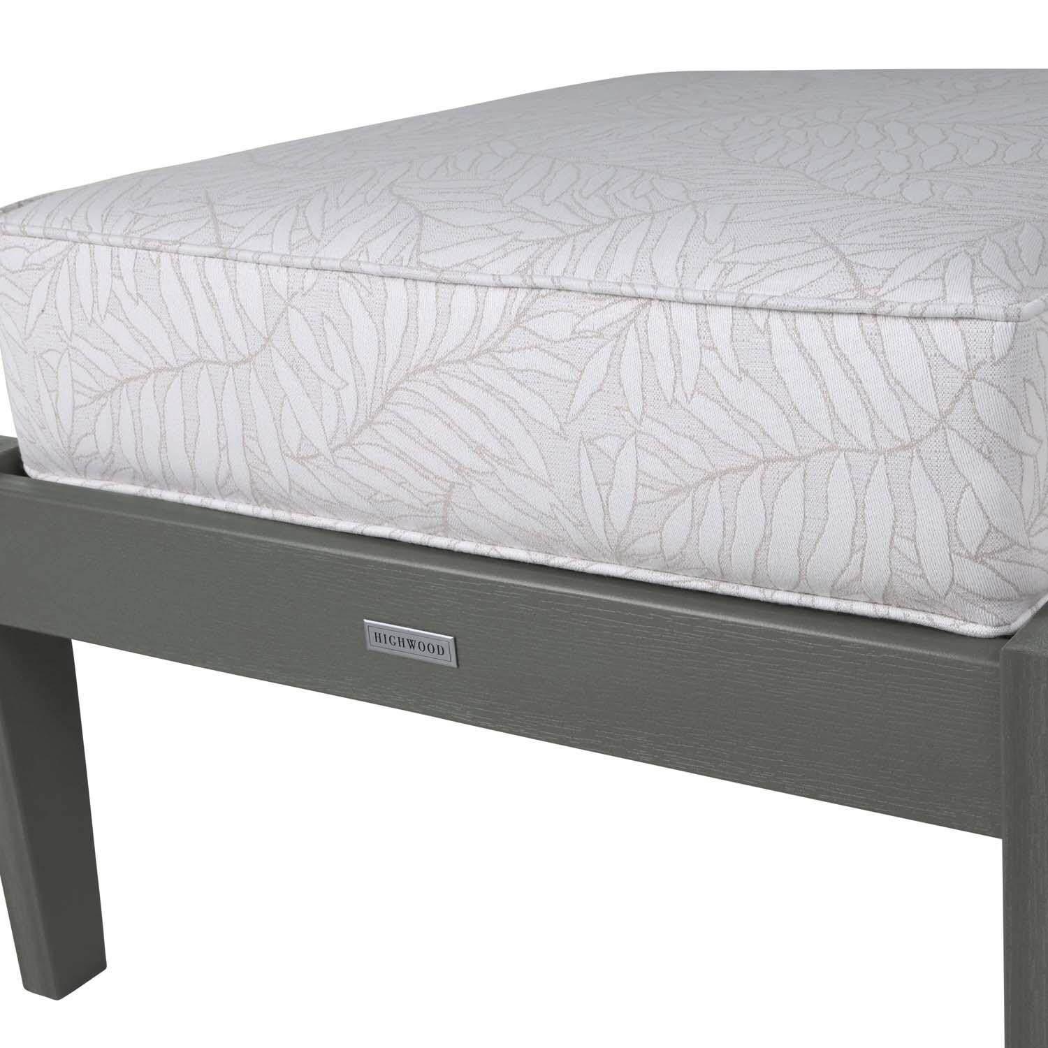 Blushing Bay Recycled Plastic Ottoman in Lively Parchment/Coastal Teak by Lakeview Outdoor Designs - Frame - Detail thumbnail