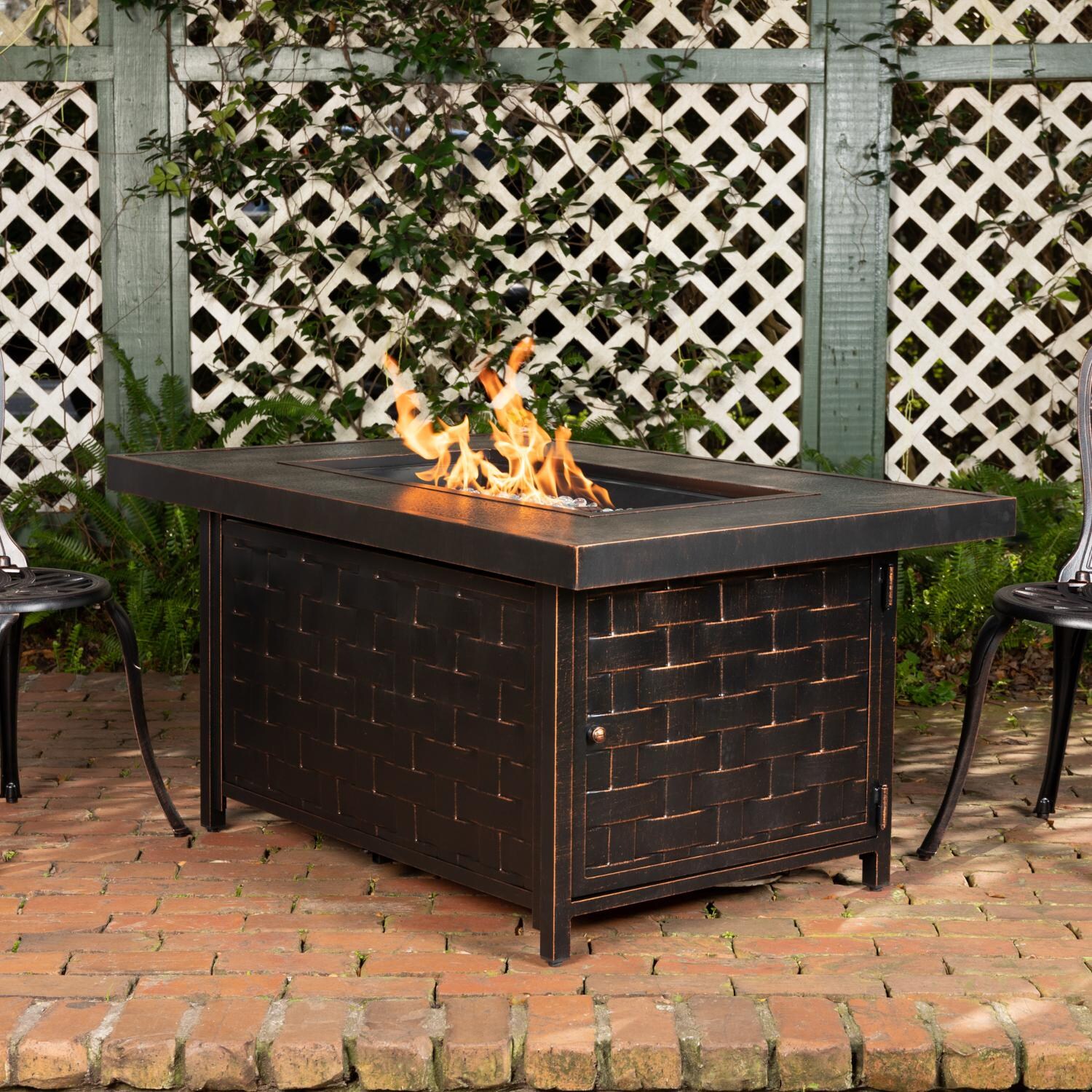 Ultimate Patio SC62745 Magnolia Way 48-Inch Rectangular Aluminum Propane Fire Pit Table thumbnail
