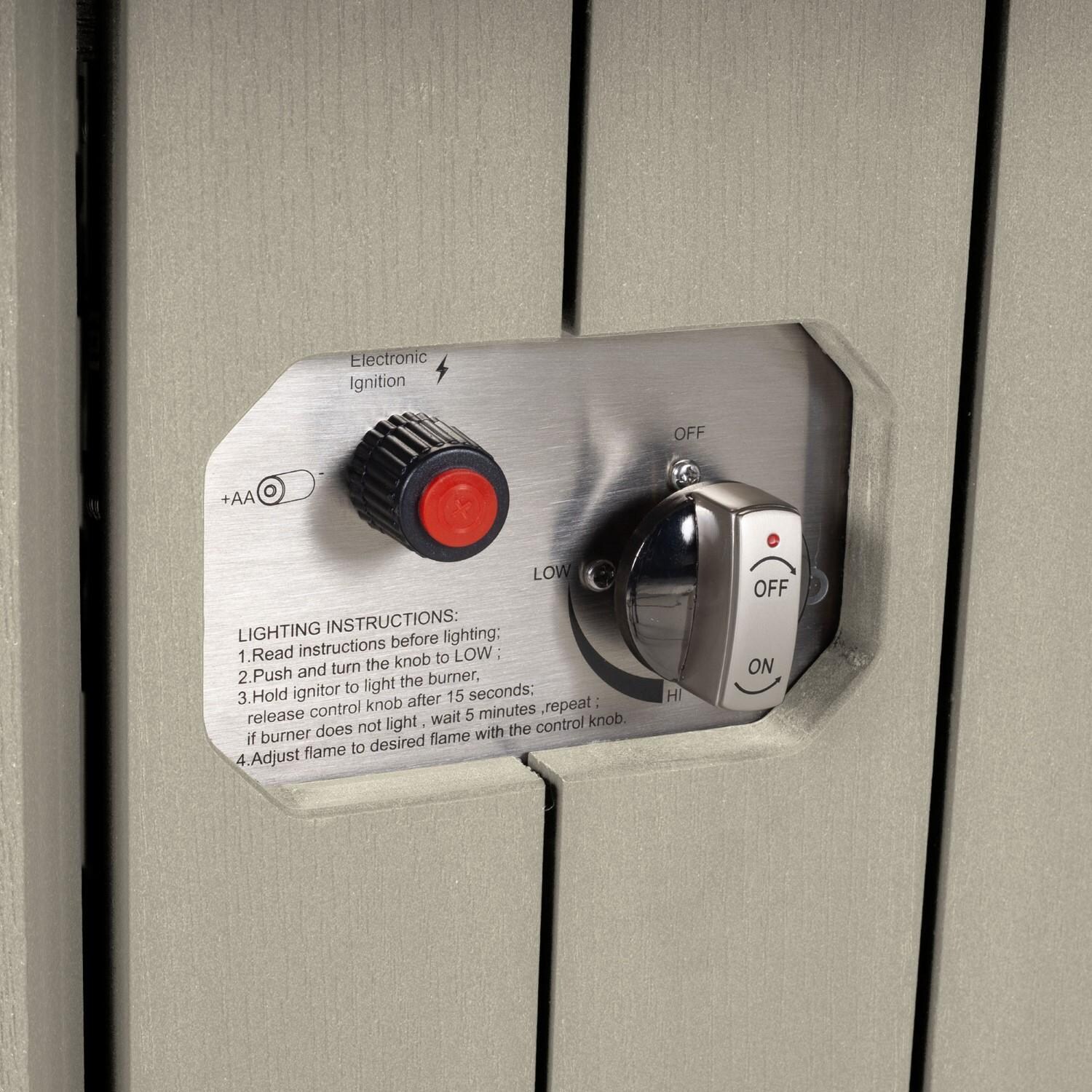 Harborview Octagonal Fire Pit Table in Whitewash by Lakeview Outdoor Designs - Controls - Detail thumbnail