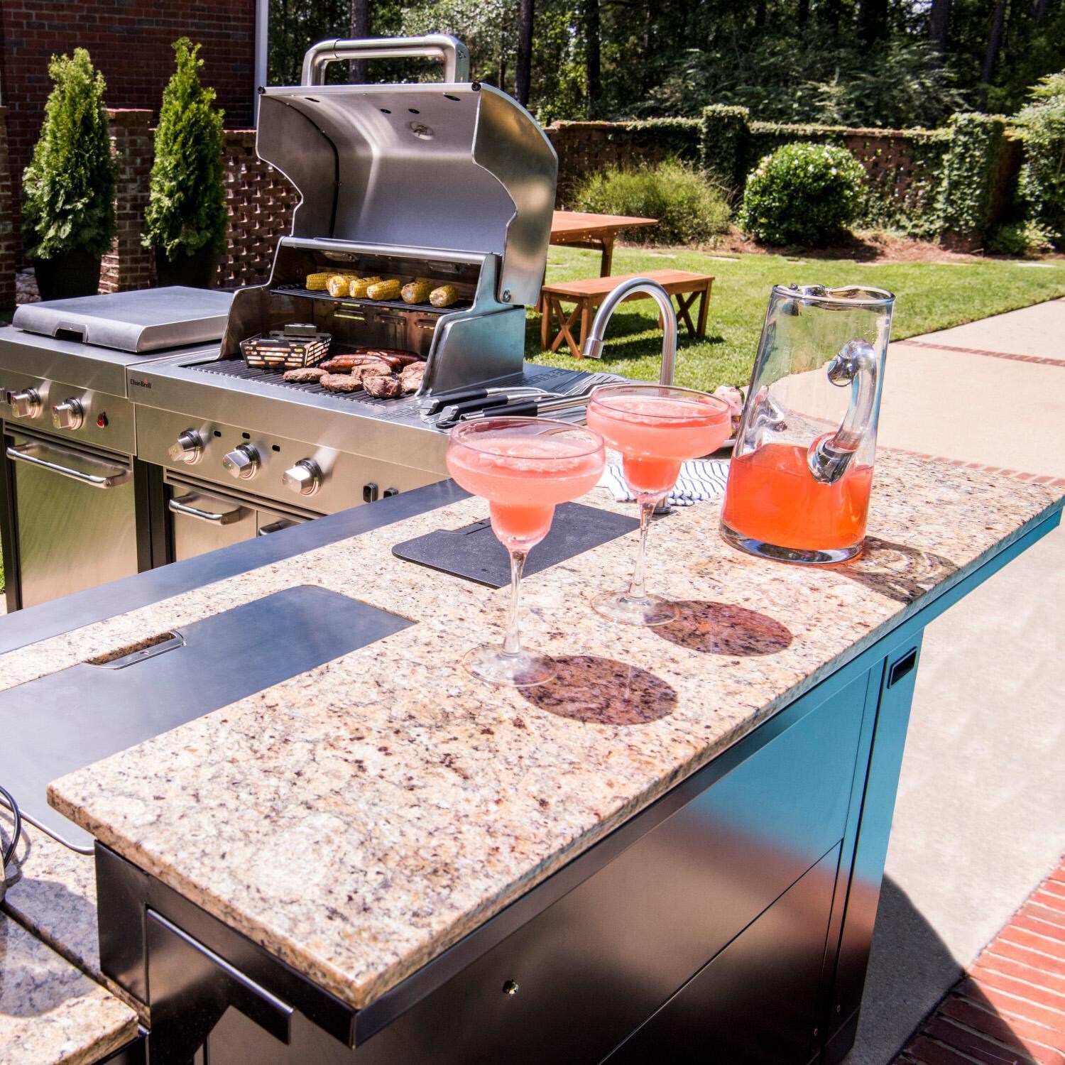 Charbroil 463246818 Medallion Series Modular Outdoor Kitchen Bar Top - Lifestyle