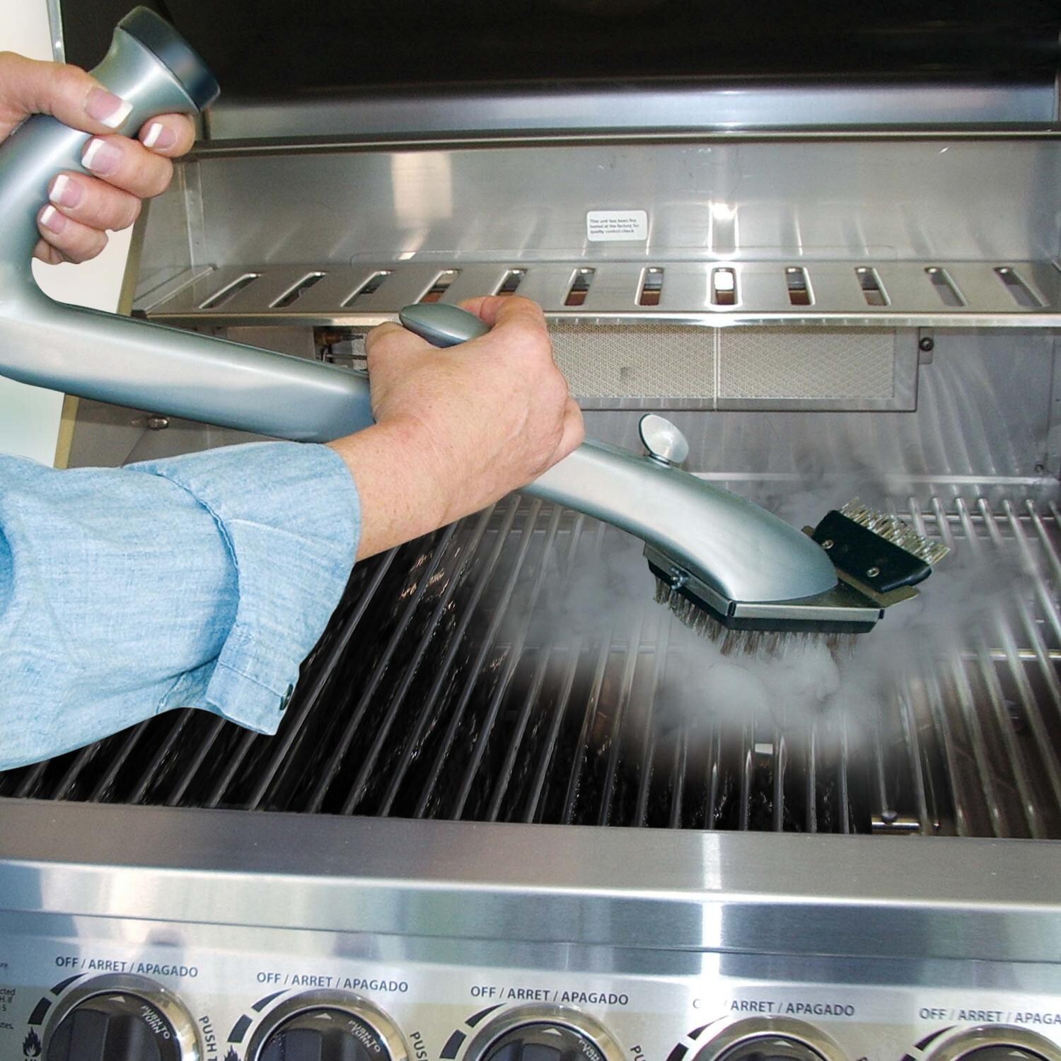 Grill Daddy Pro Steam Cleaning Grill Brush In Use thumbnail