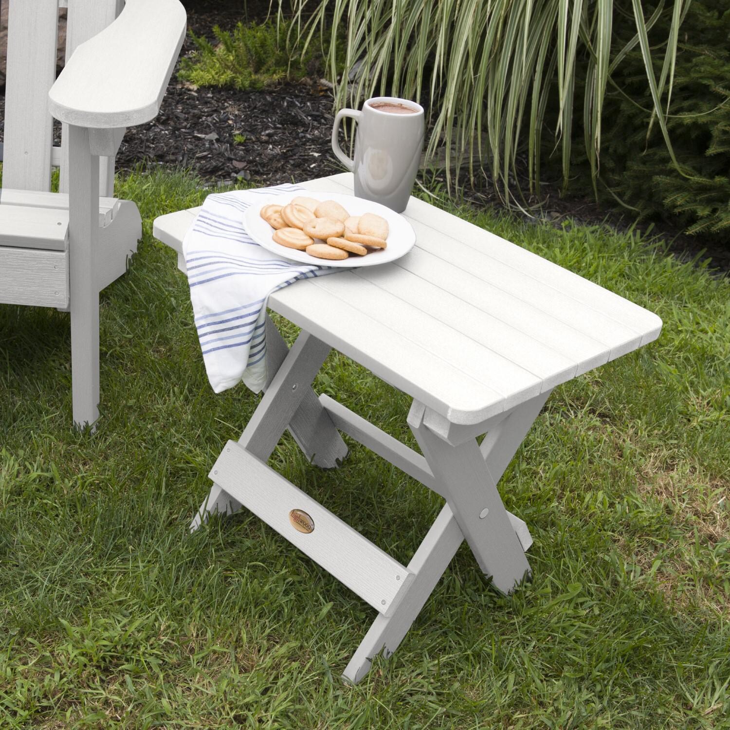 Lakeview Folding Adirondack Side Table - White thumbnail