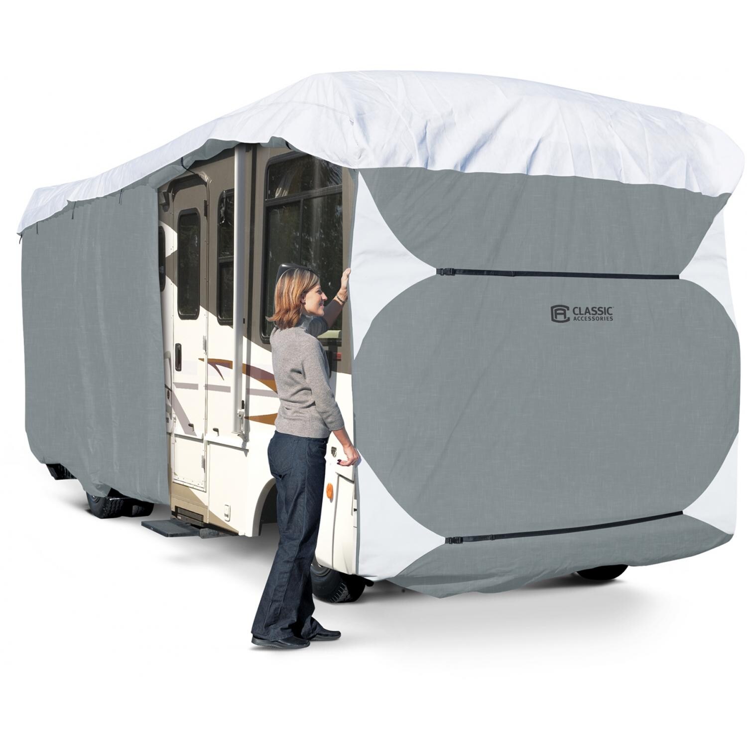 Classic Accessories PolyPRO 3 Class A RV Cover - Grey/White - Model 7 ...