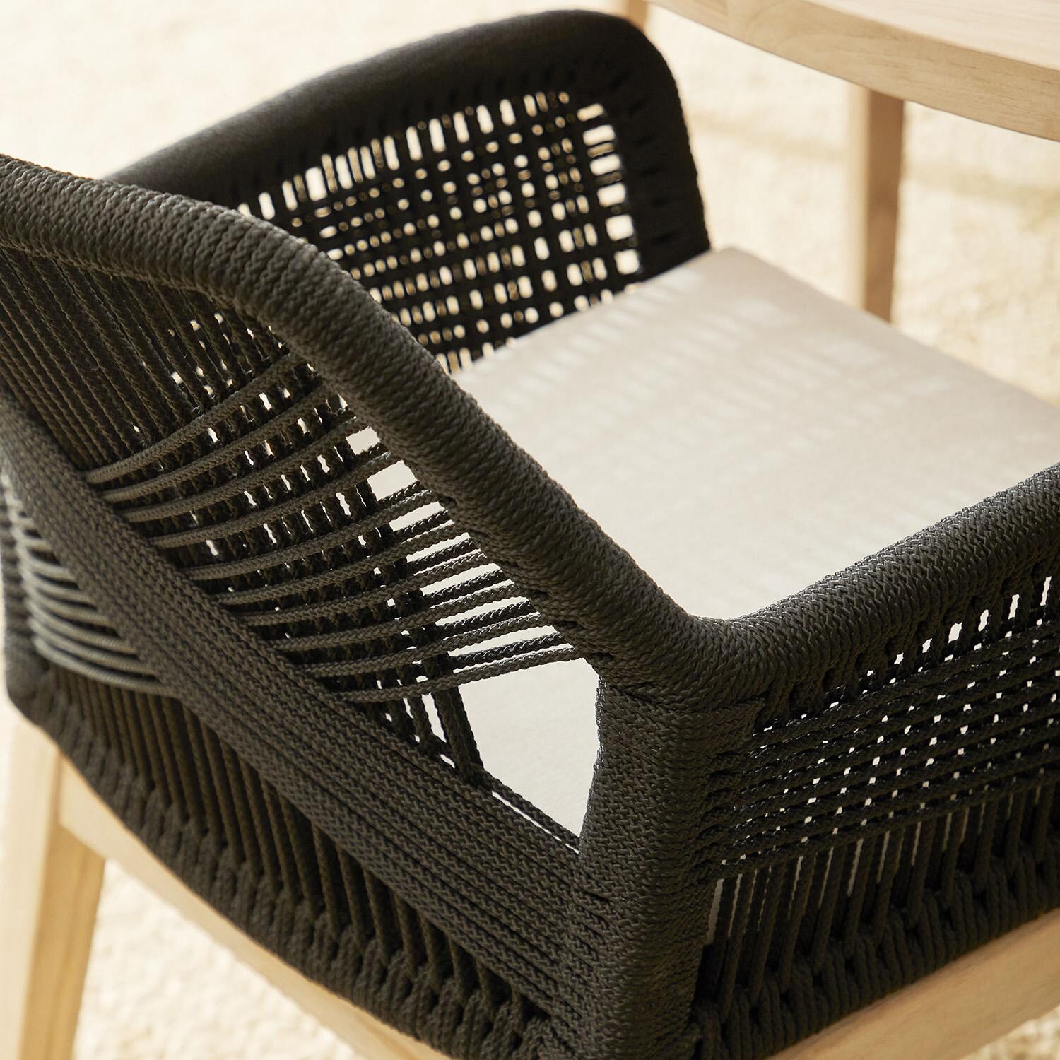 Lakeview Peninsula Way 2 Pc Woven Rope Dining Arm Chair in Black - Back Detail thumbnail