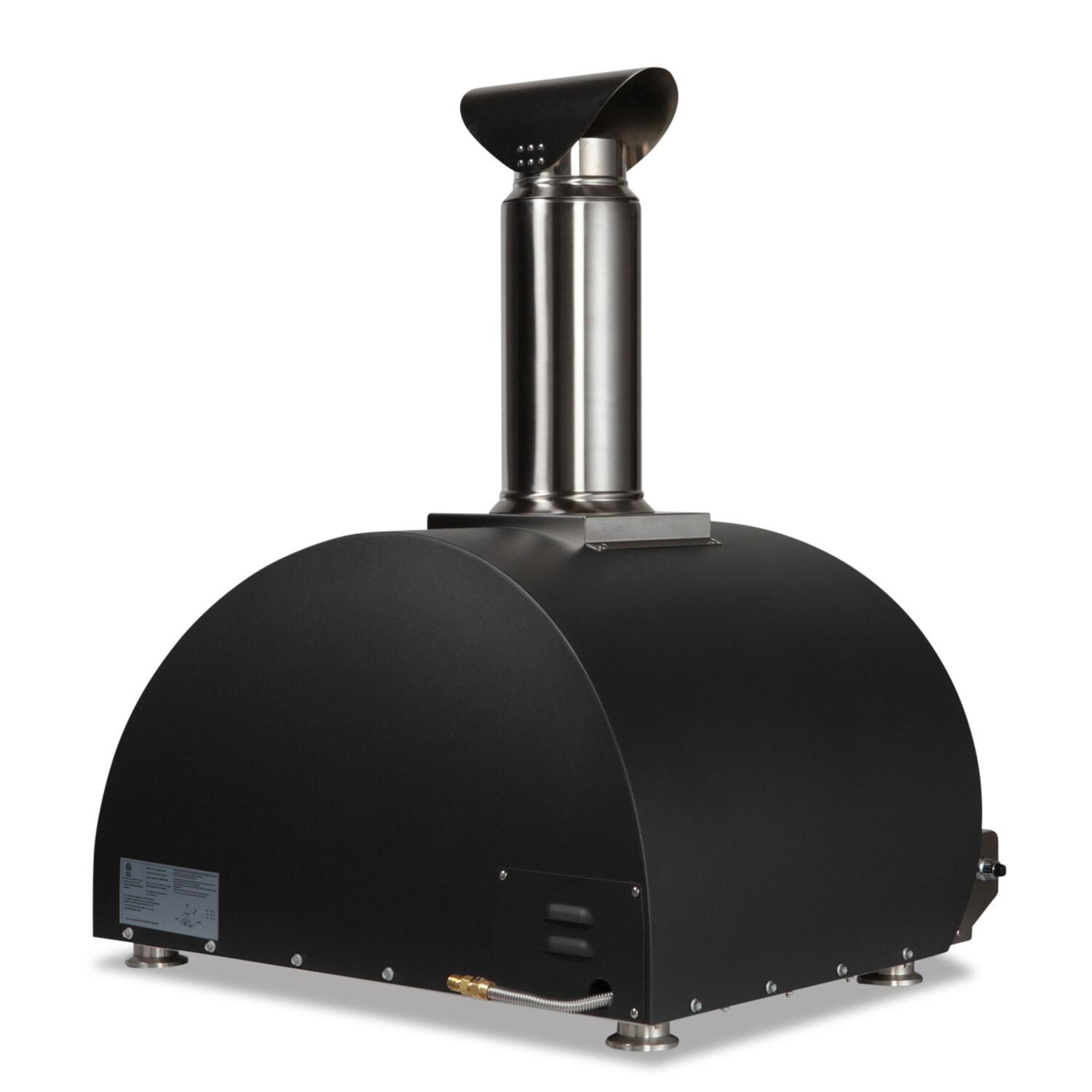 Coyote C1PZ30HMBLP 30 Inch Hybrid Propane Pizza Oven - Matte Black - Rear View - Angled - White Background thumbnail