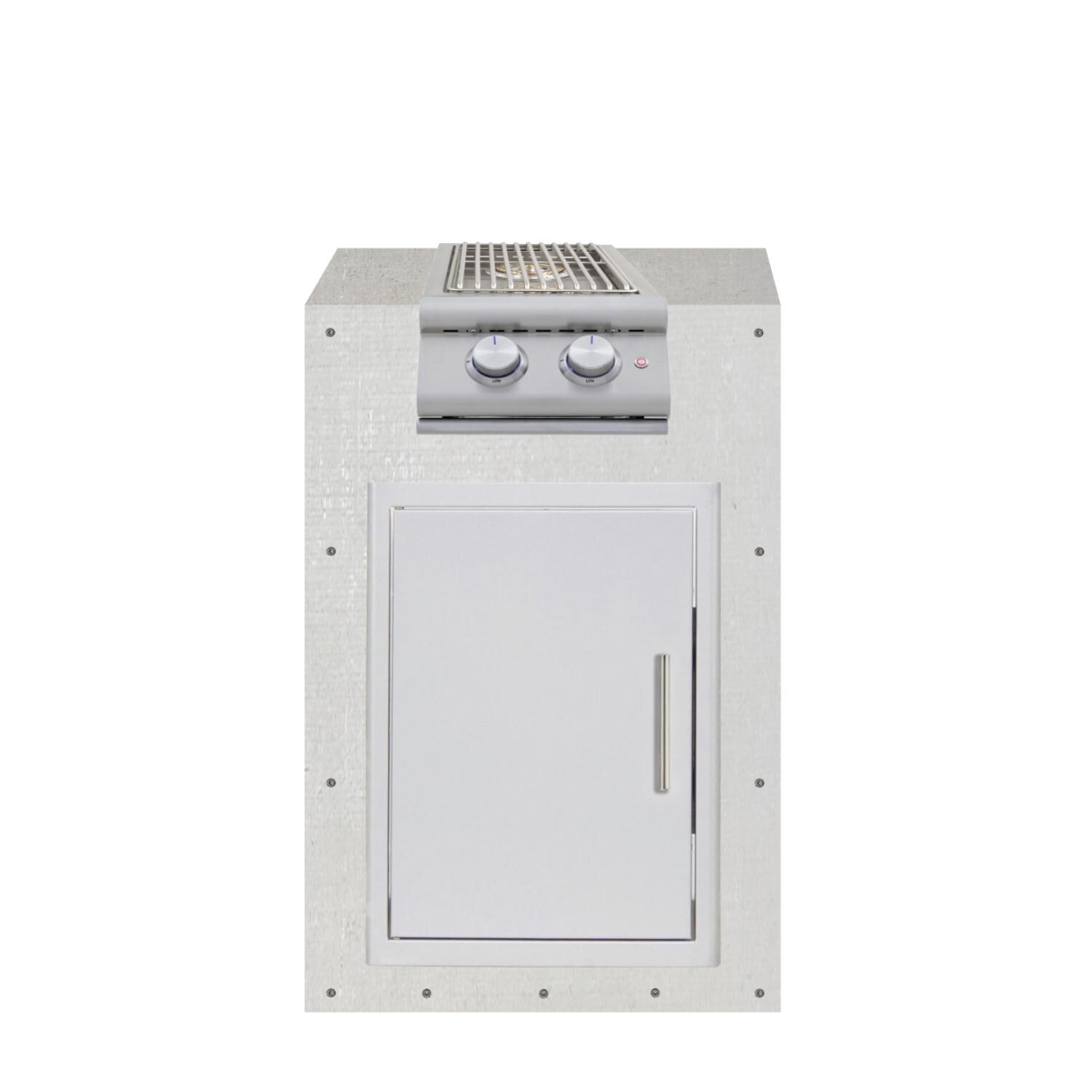 BBQGuys Signature 24-in Ready for Finish Outdoor Kitchen Module w/ Blaze LTE+ Propane Double Side Burner & Single Access Door