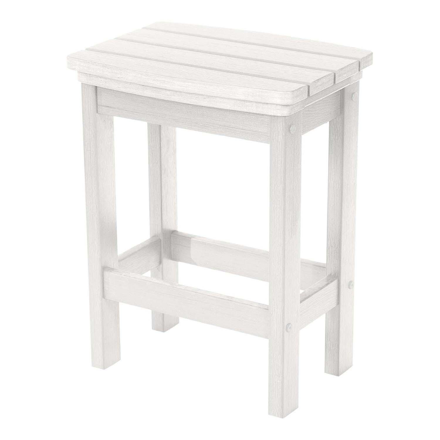 Hart Lane Polyresin Bar Stool Counter Height in White By Lakeview Outdoor Designs - Angled Left - White Background thumbnail