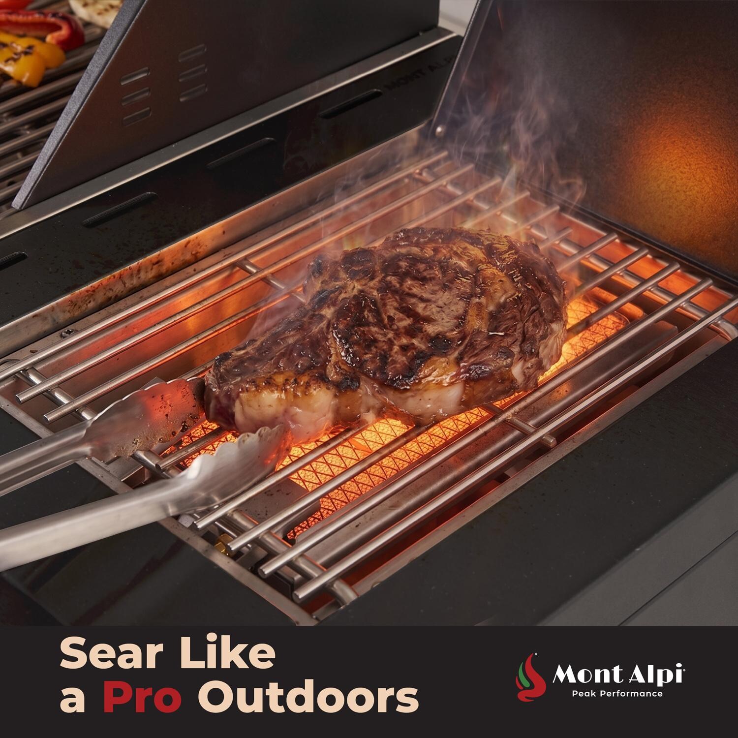 Mont Alpi MA-988 Performance Black Series 4 Burner Propane Grill - Side Burner Cooking - Lifestyle thumbnail